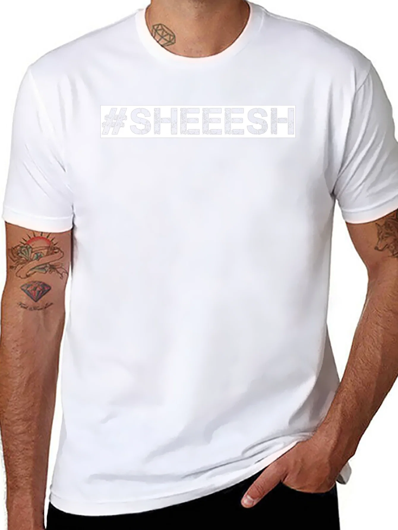 Rebbecca #SHEEESH Graphic Print Black Cotton T-Shirt