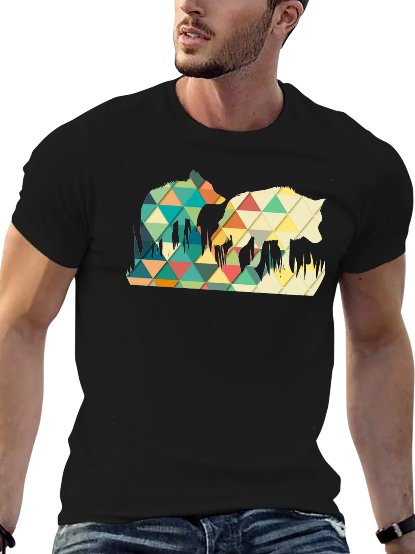 Rebbecca Geometric Wolf Graphic Tee