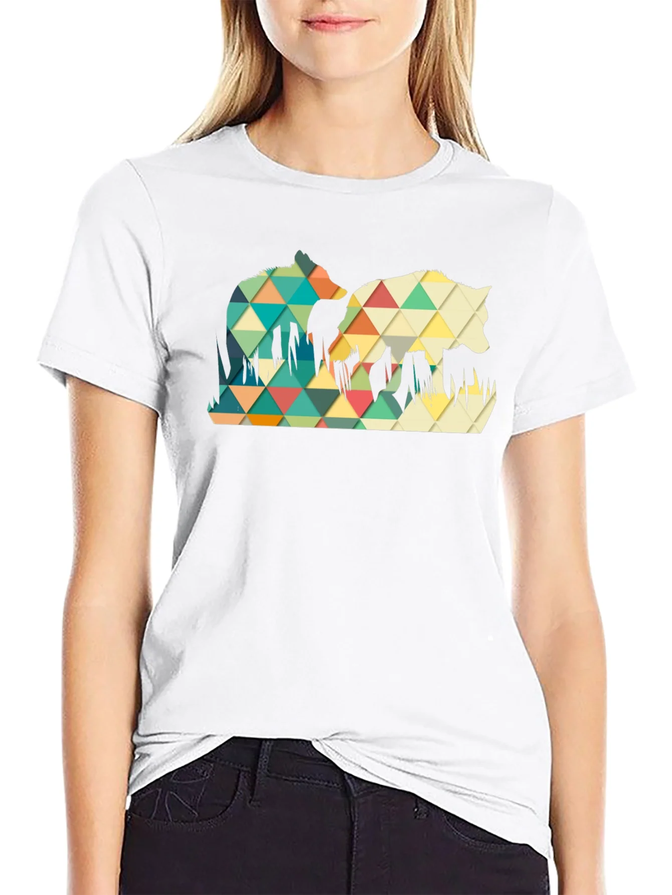 Rebbecca Geometric Wolf Graphic Tee