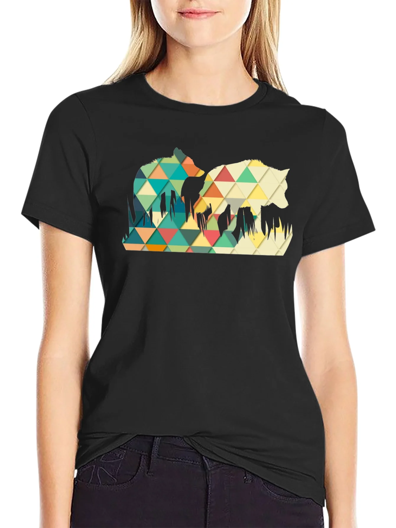 Rebbecca Geometric Wolf Graphic Tee
