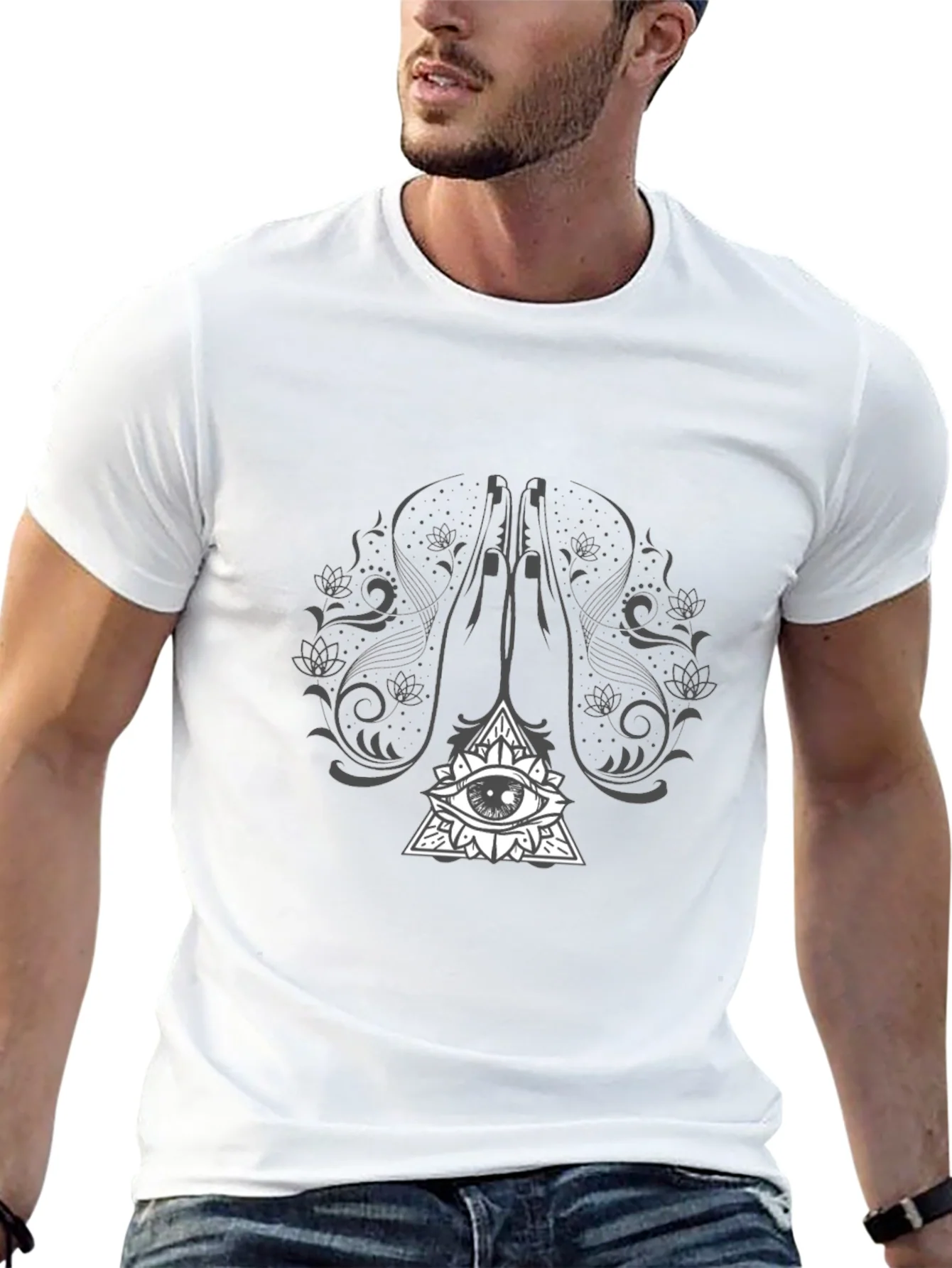 Rebbecca Mystic Eye Graphic Tee - Black Cotton T-Shirt