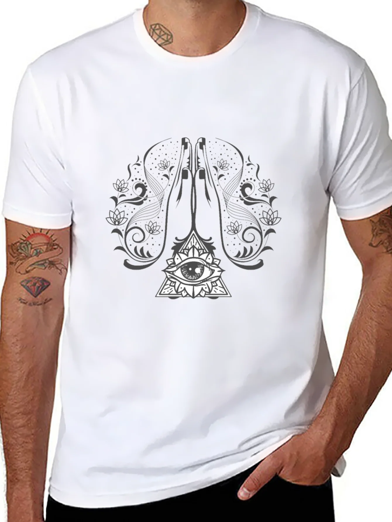 Rebbecca Mystic Eye Graphic Tee - Black Cotton T-Shirt