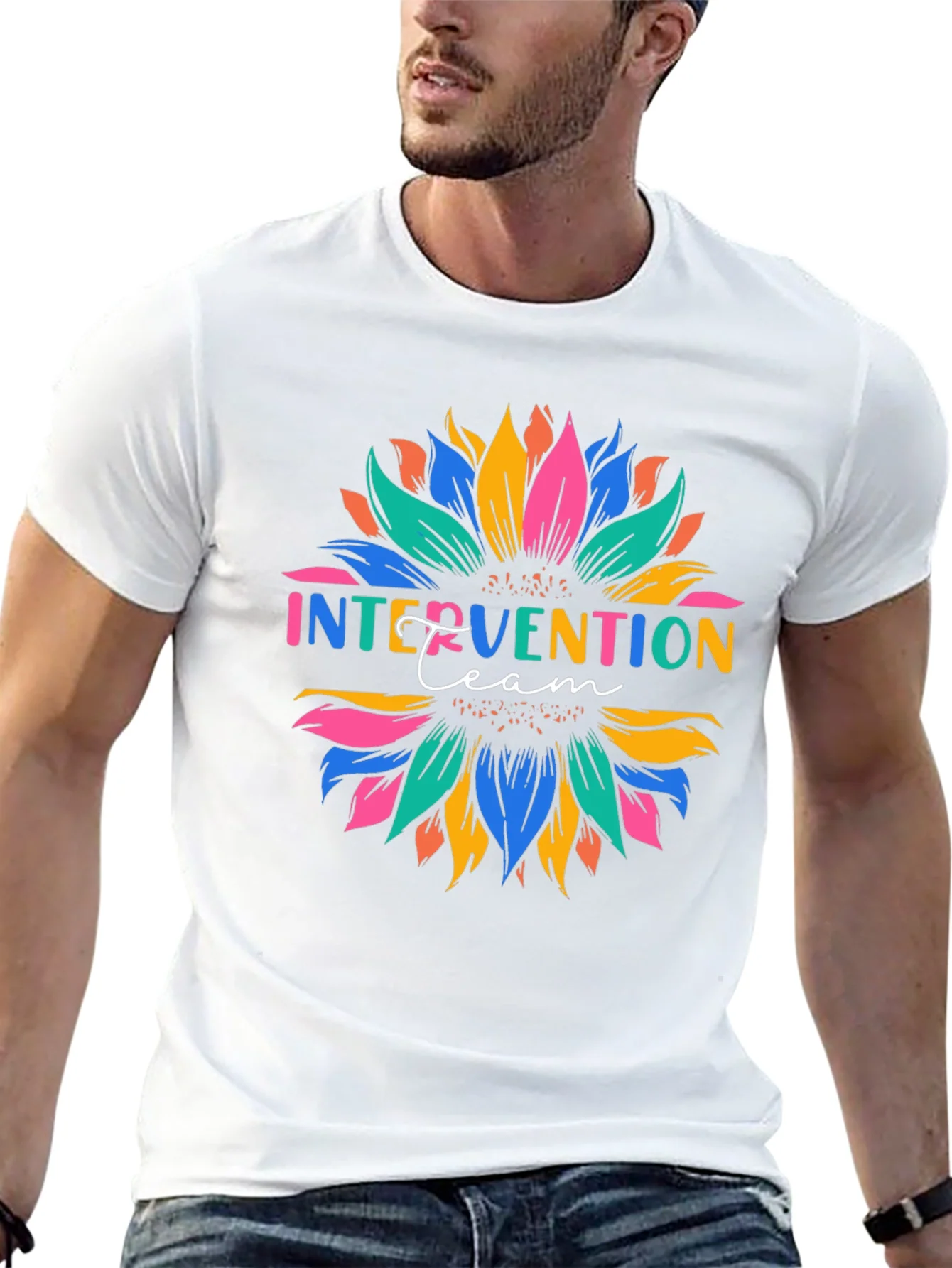 Rebbecca Intervention Team Sunflower Graphic T-Shirt
