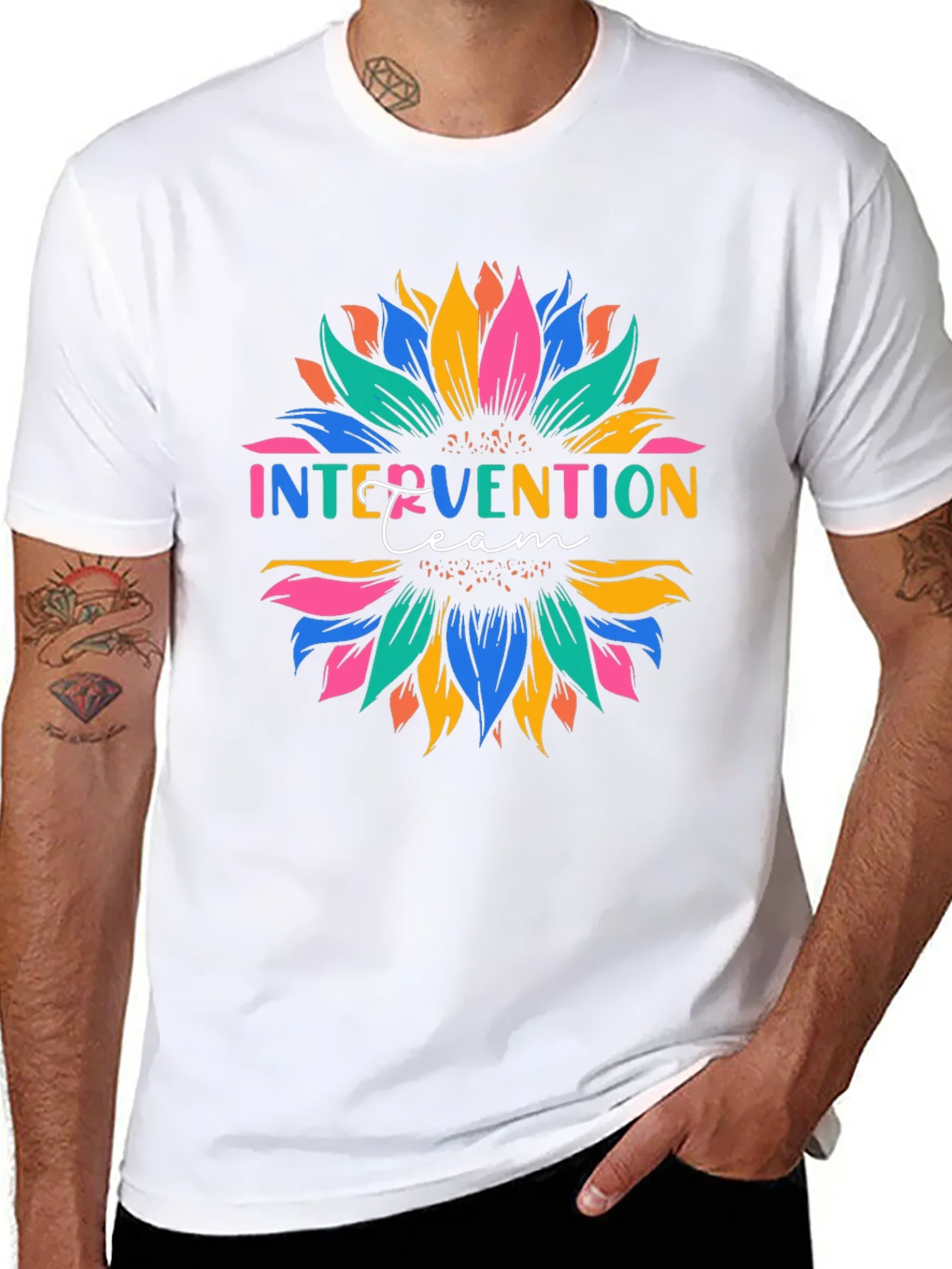 Rebbecca Intervention Team Sunflower Graphic T-Shirt
