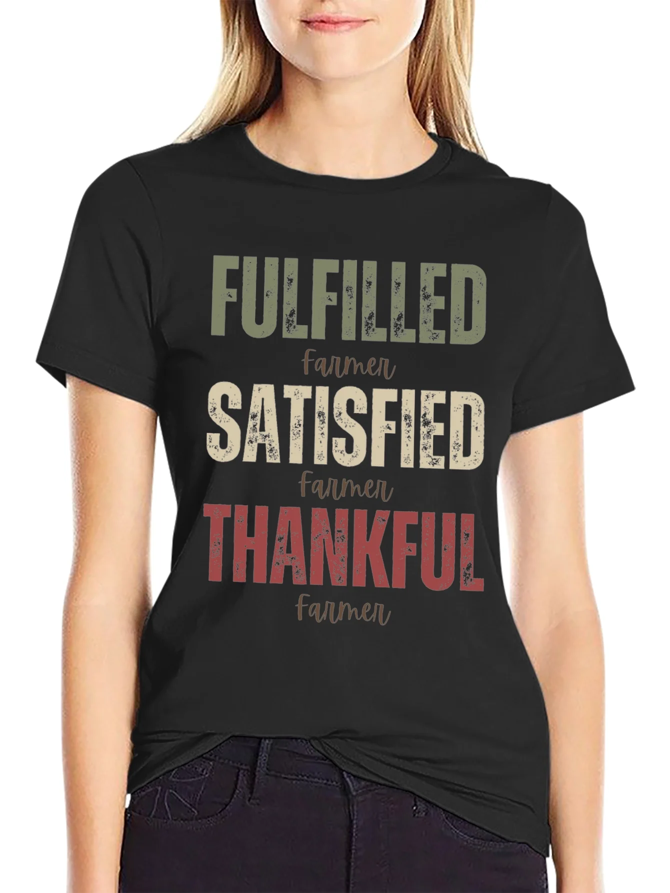 Camiseta Gr¨¢fica Farmer: Cumplido Satisfecho Agradecido