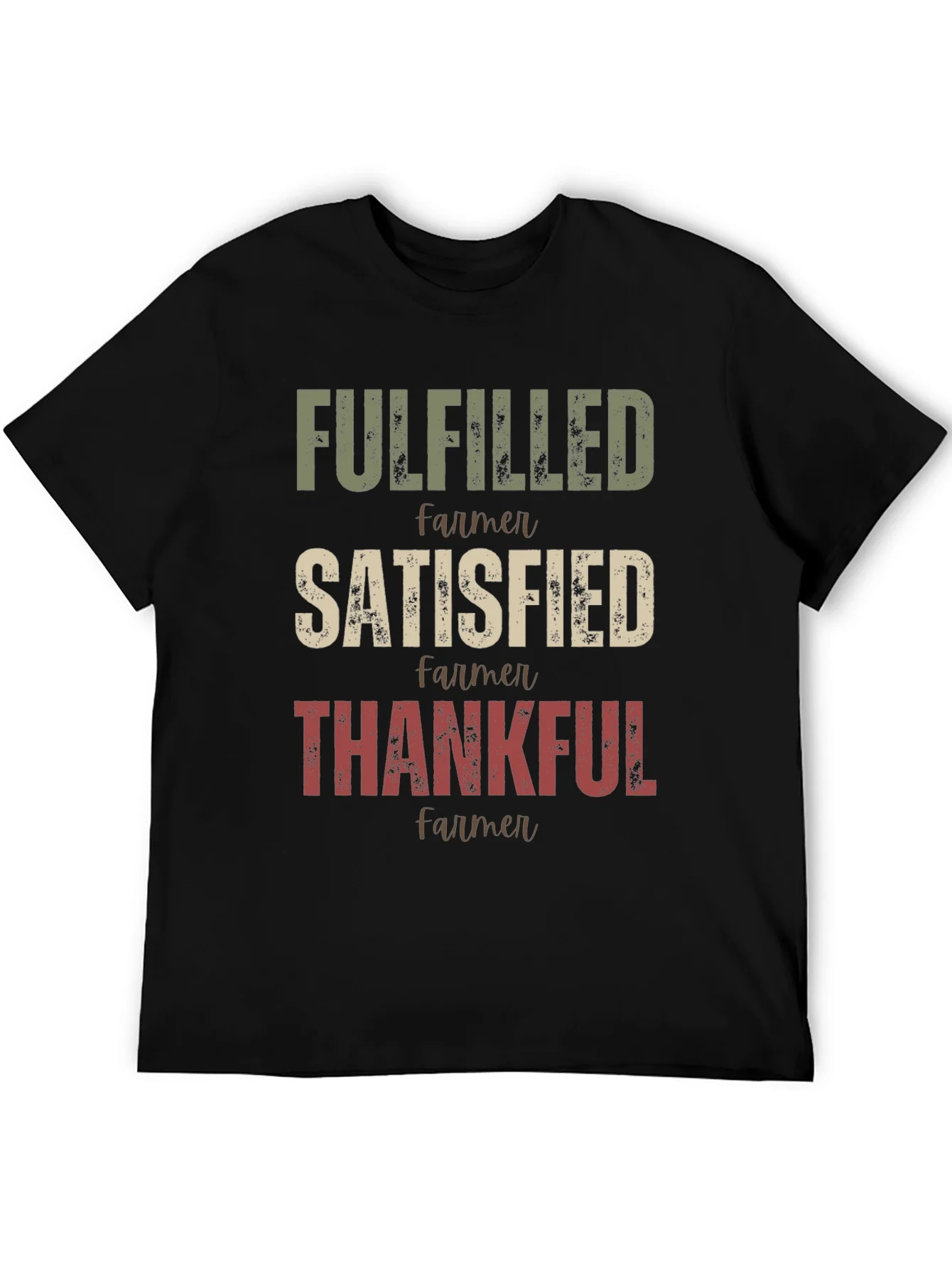 Camiseta Gr¨¢fica Farmer: Cumplido Satisfecho Agradecido