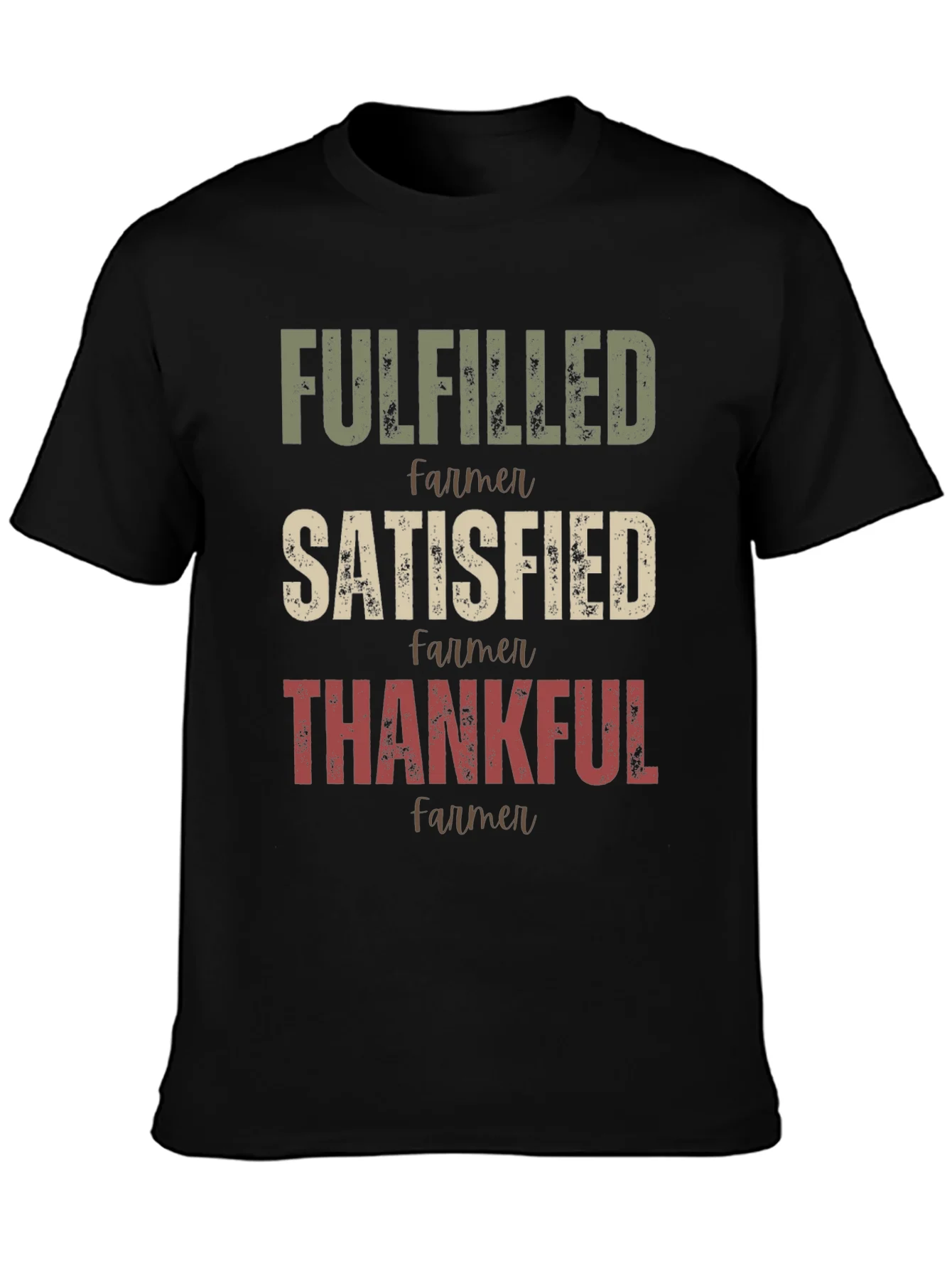Camiseta Gr¨¢fica Farmer: Cumplido Satisfecho Agradecido