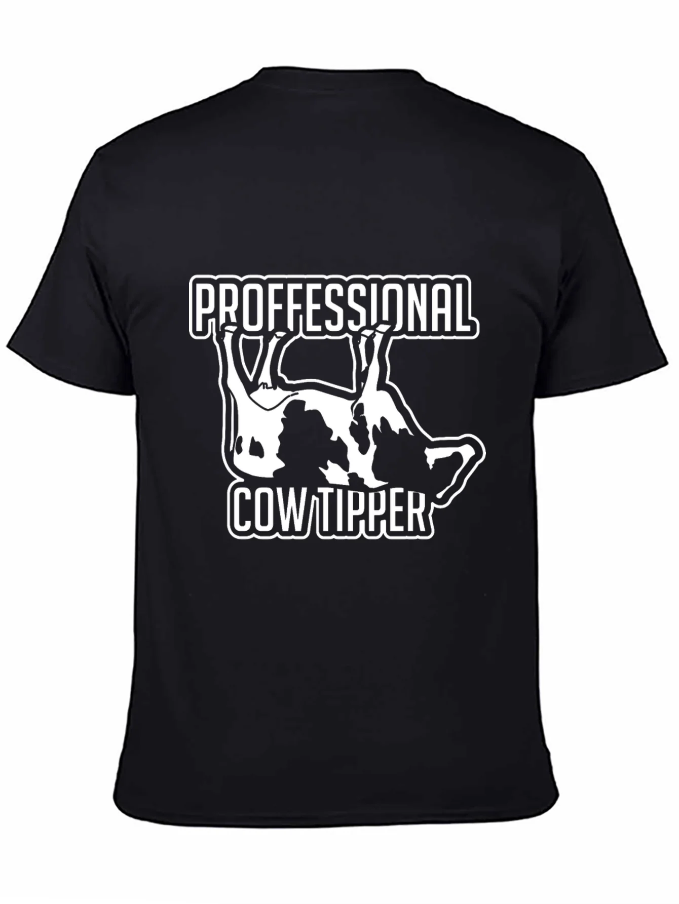 Camiseta Negra: Profesional Volteador de Vacas