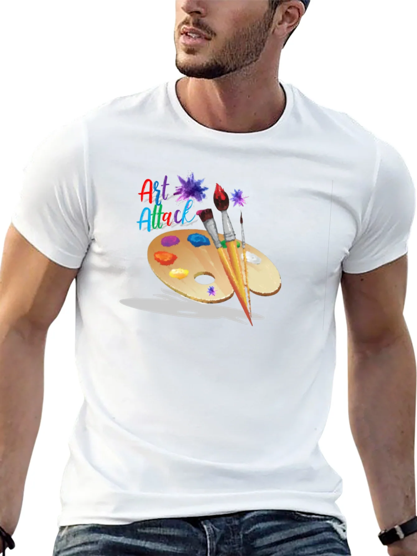 Rebbecca Art Attack T-Shirt: Artistic Palette Design
