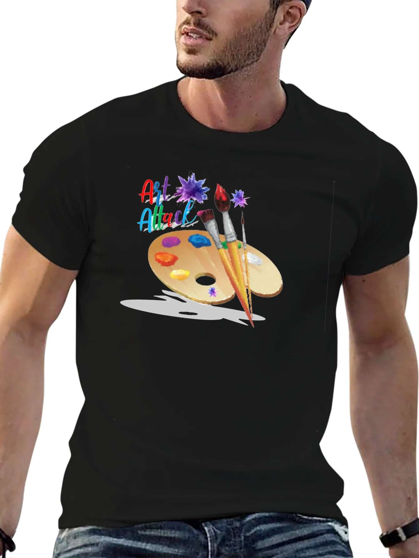Rebbecca Art Attack T-Shirt: Artistic Palette Design