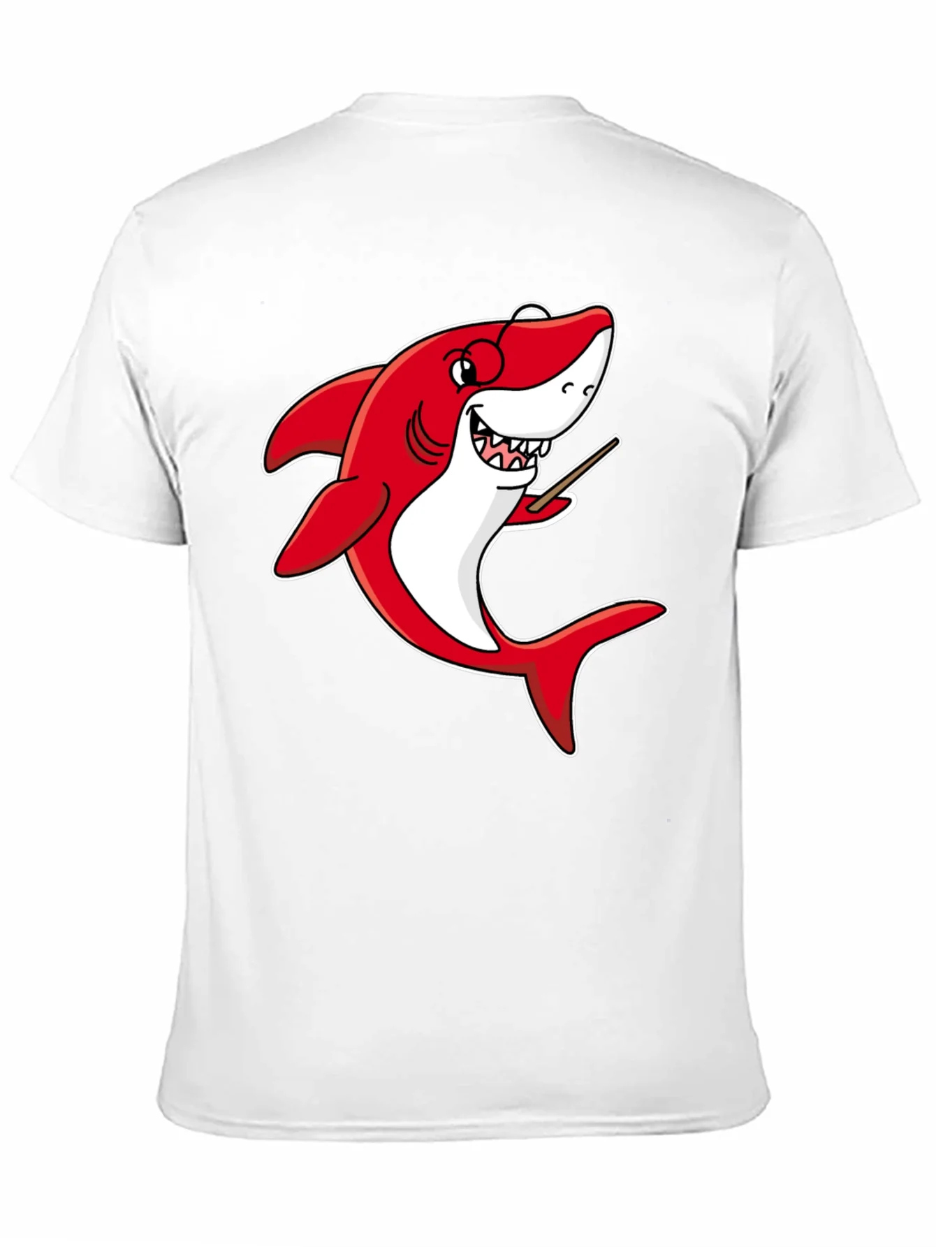 Rebbecca Cartoon Shark Teacher Graphic Tee - Black
