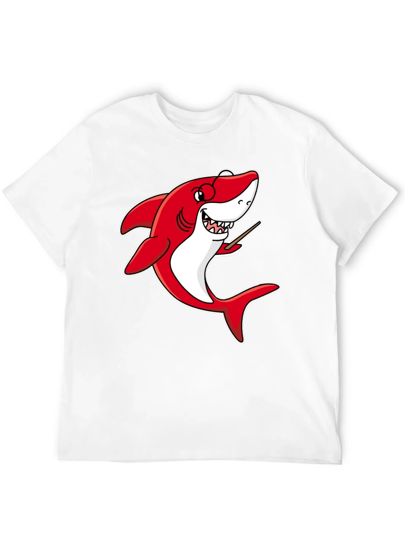 Rebbecca Cartoon Shark Teacher Graphic Tee - Black