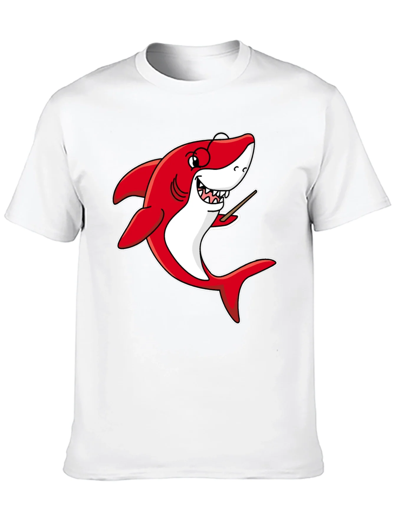 Rebbecca Cartoon Shark Teacher Graphic Tee - Black