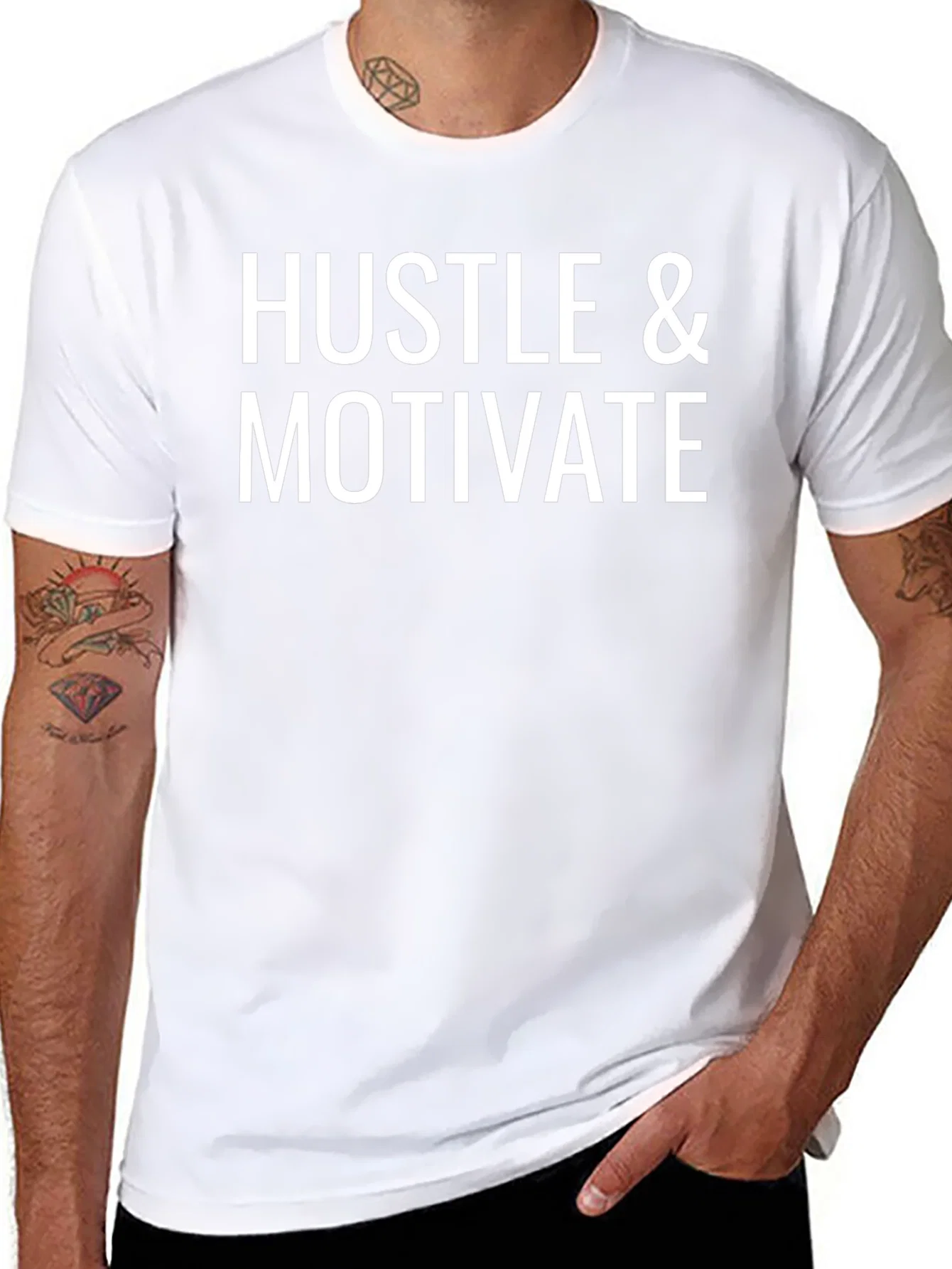 Rebbecca Hustle & Motivate Black Graphic T-Shirt