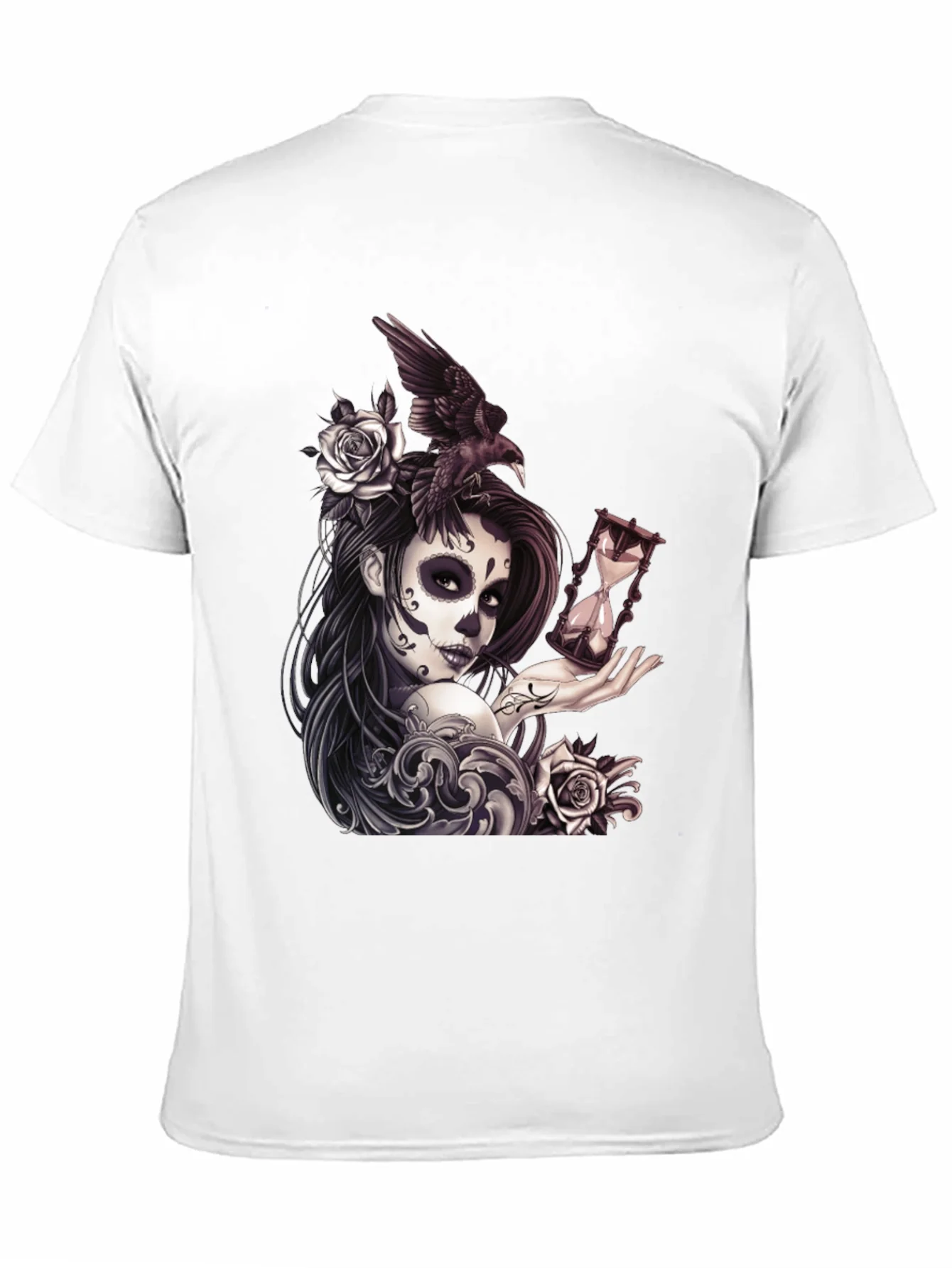 Camiseta Negra con Dise?o D¨ªa de Muertos