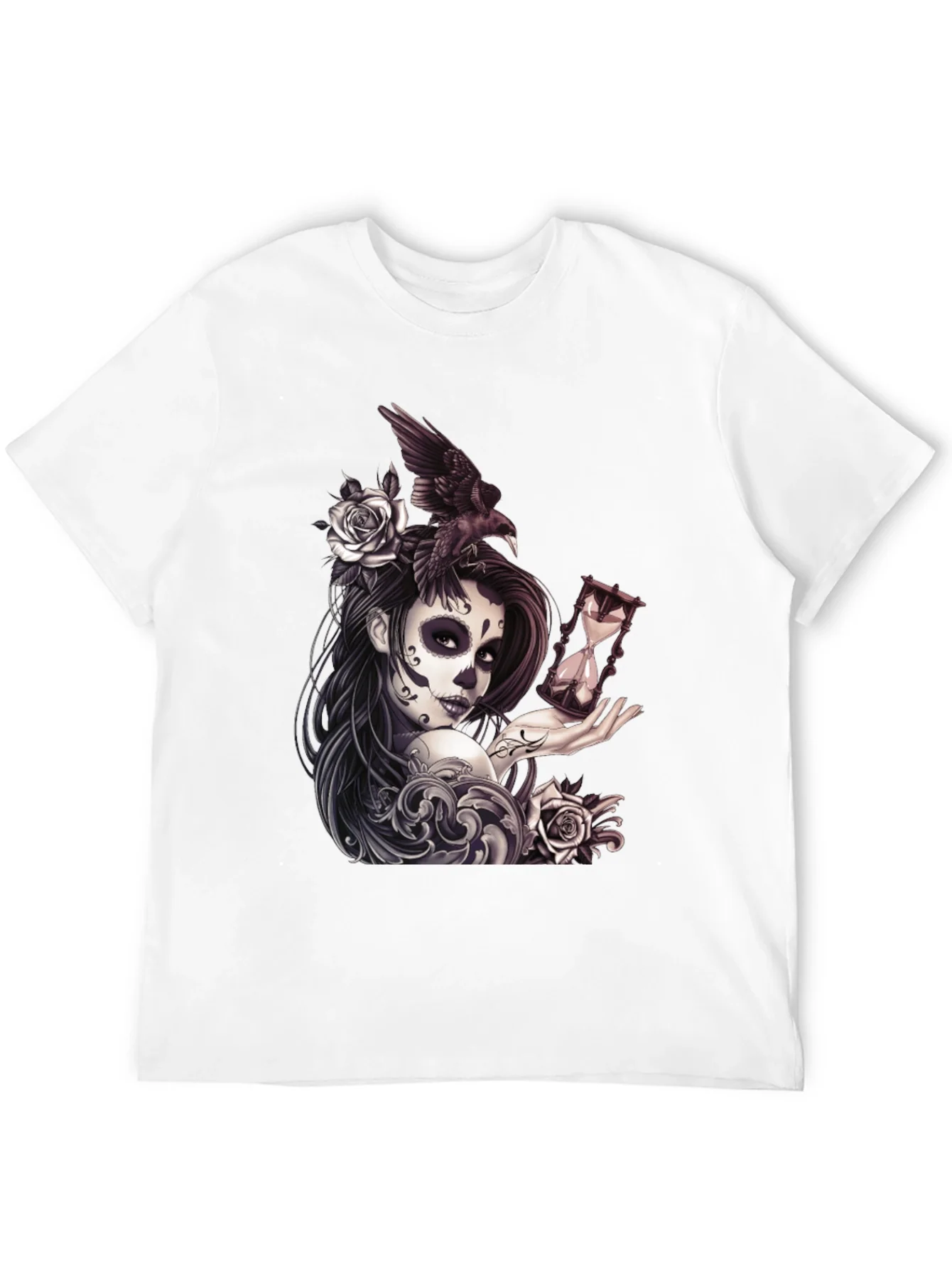 Camiseta Negra con Dise?o D¨ªa de Muertos