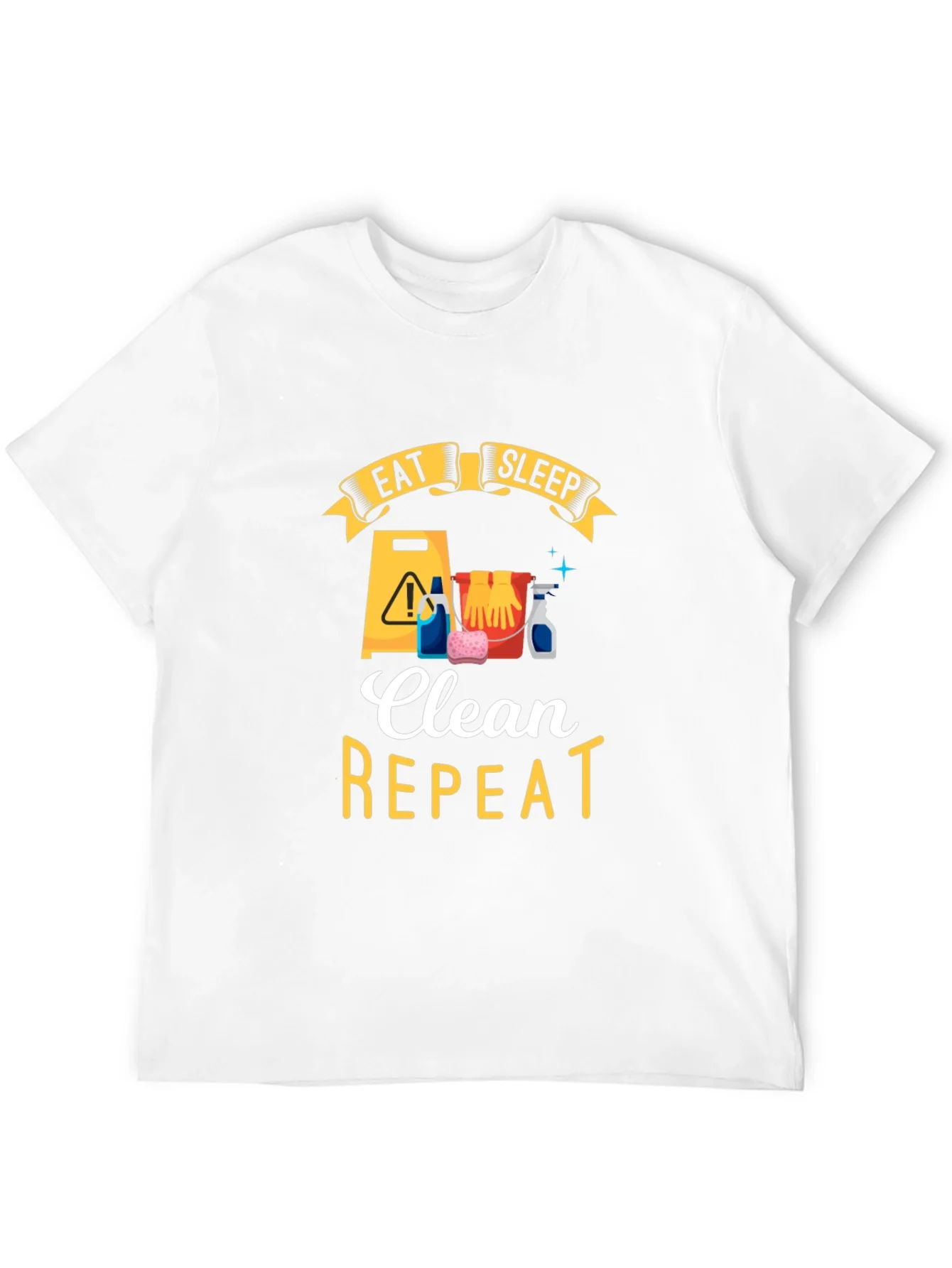 Rebbecca Eat Sleep Clean Repeat Black Graphic Tee