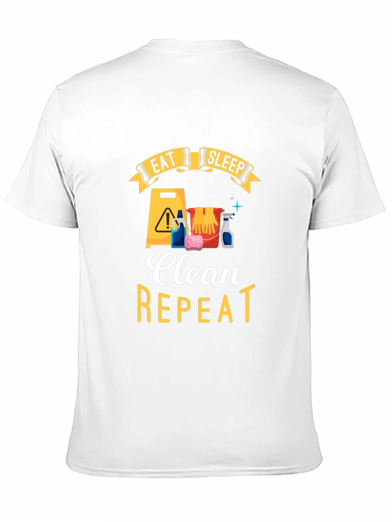 Rebbecca Eat Sleep Clean Repeat Black Graphic Tee