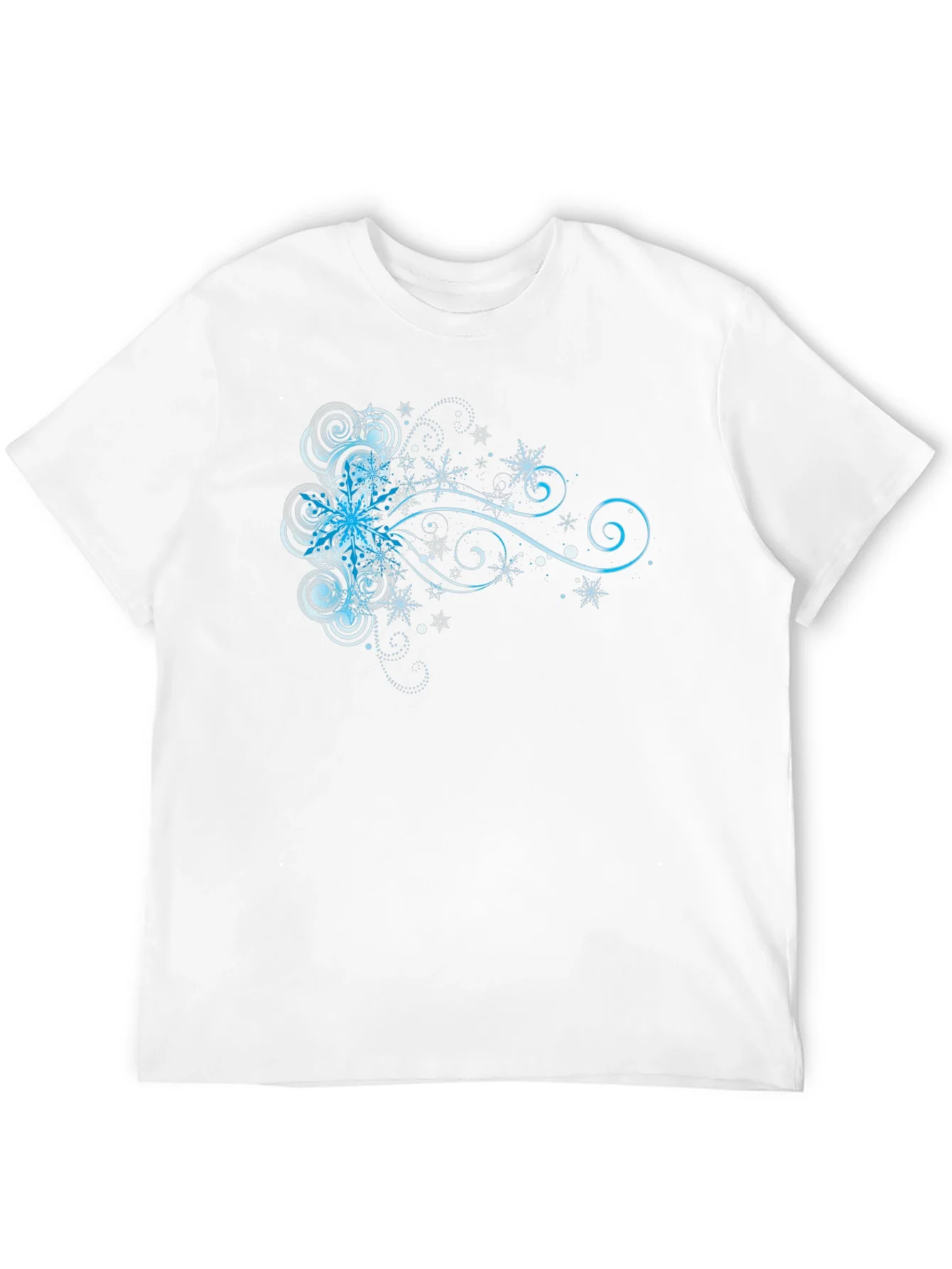 Camiseta Negra con Dise?o Invernal Abstracto