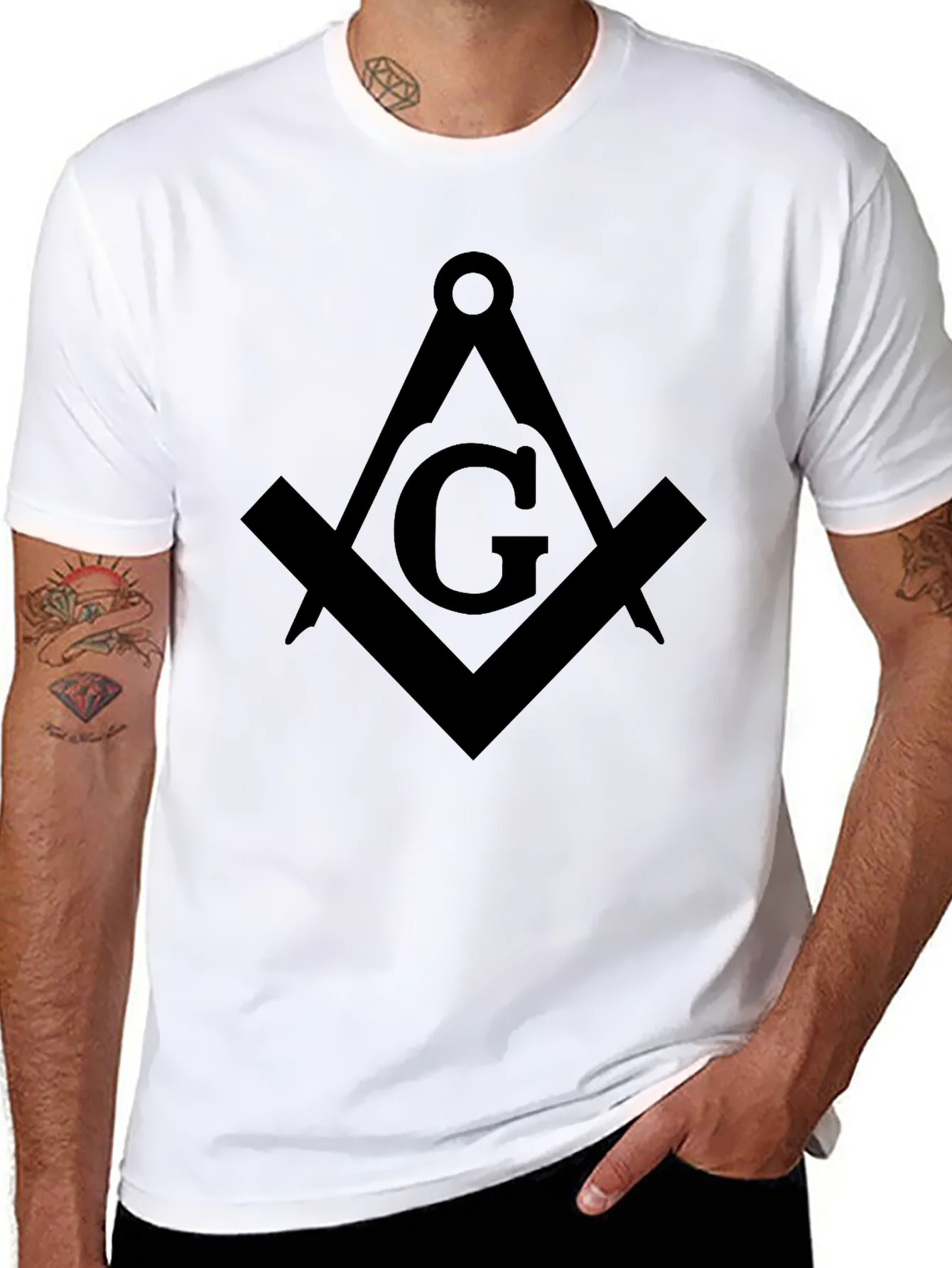 Rebbecca Masonic Square & Compasses Black T-Shirt