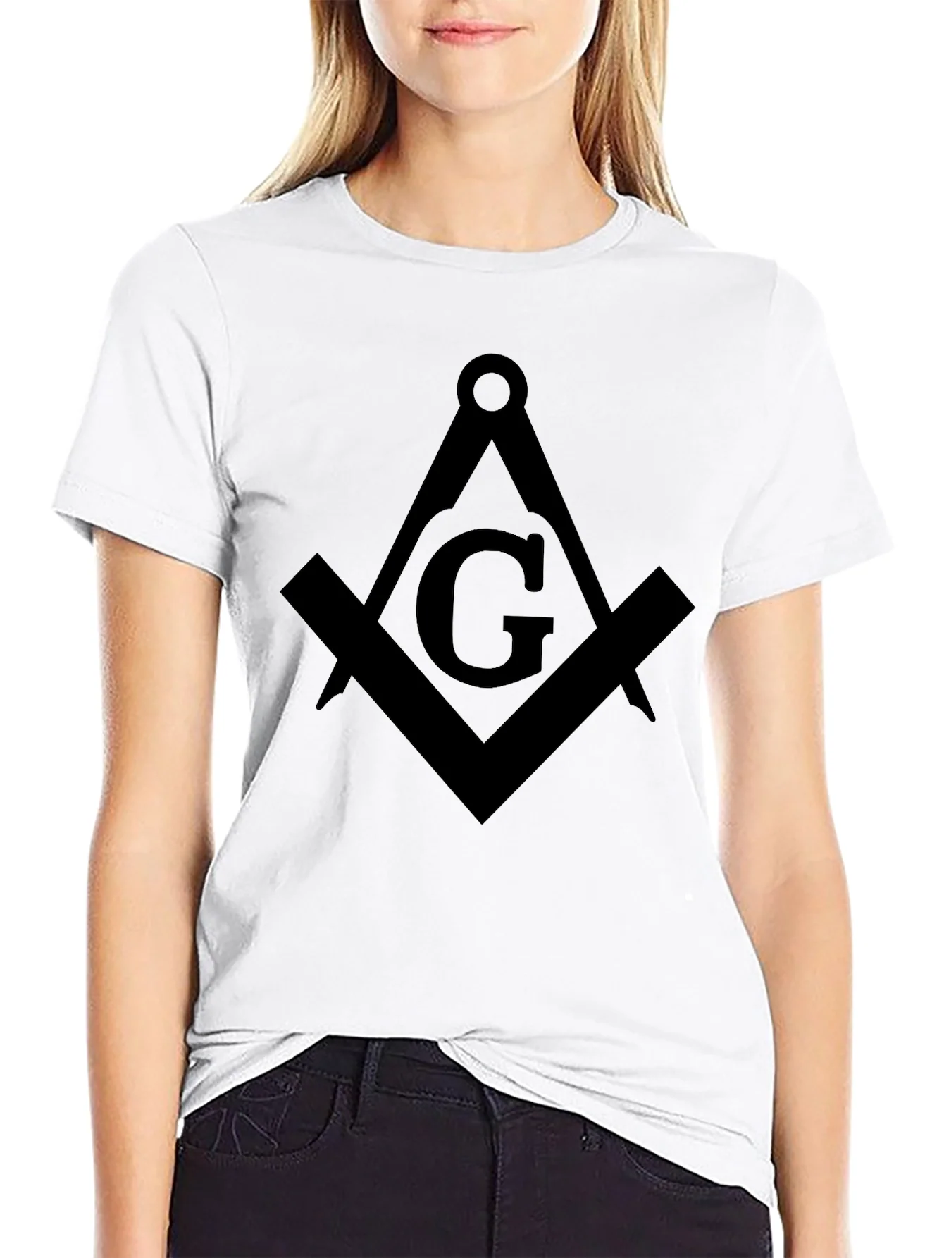 Rebbecca Masonic Square & Compasses Black T-Shirt