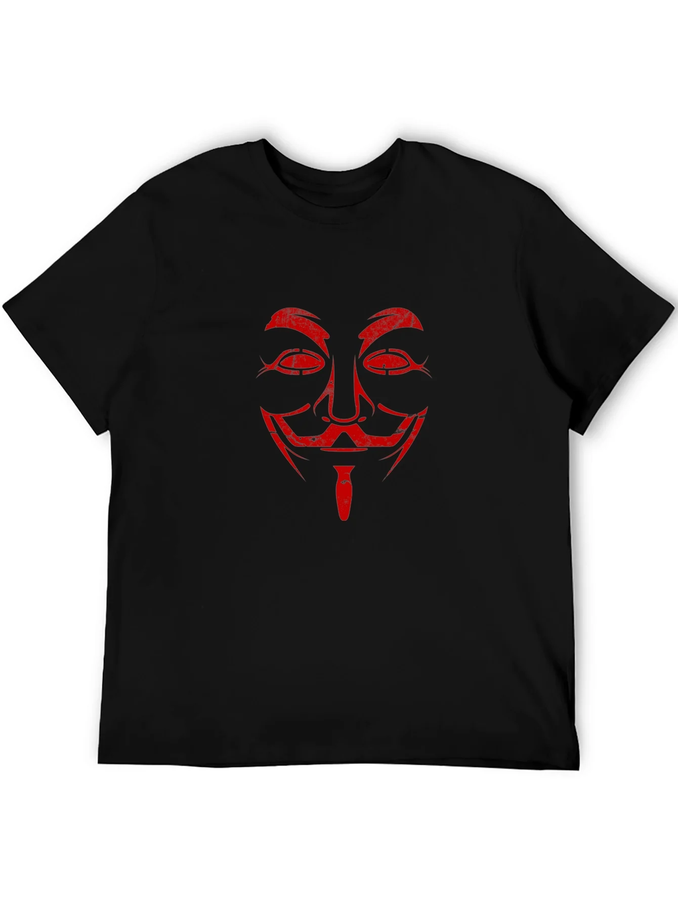 Camiseta Negra con M¨¢scara Roja V de Vendetta