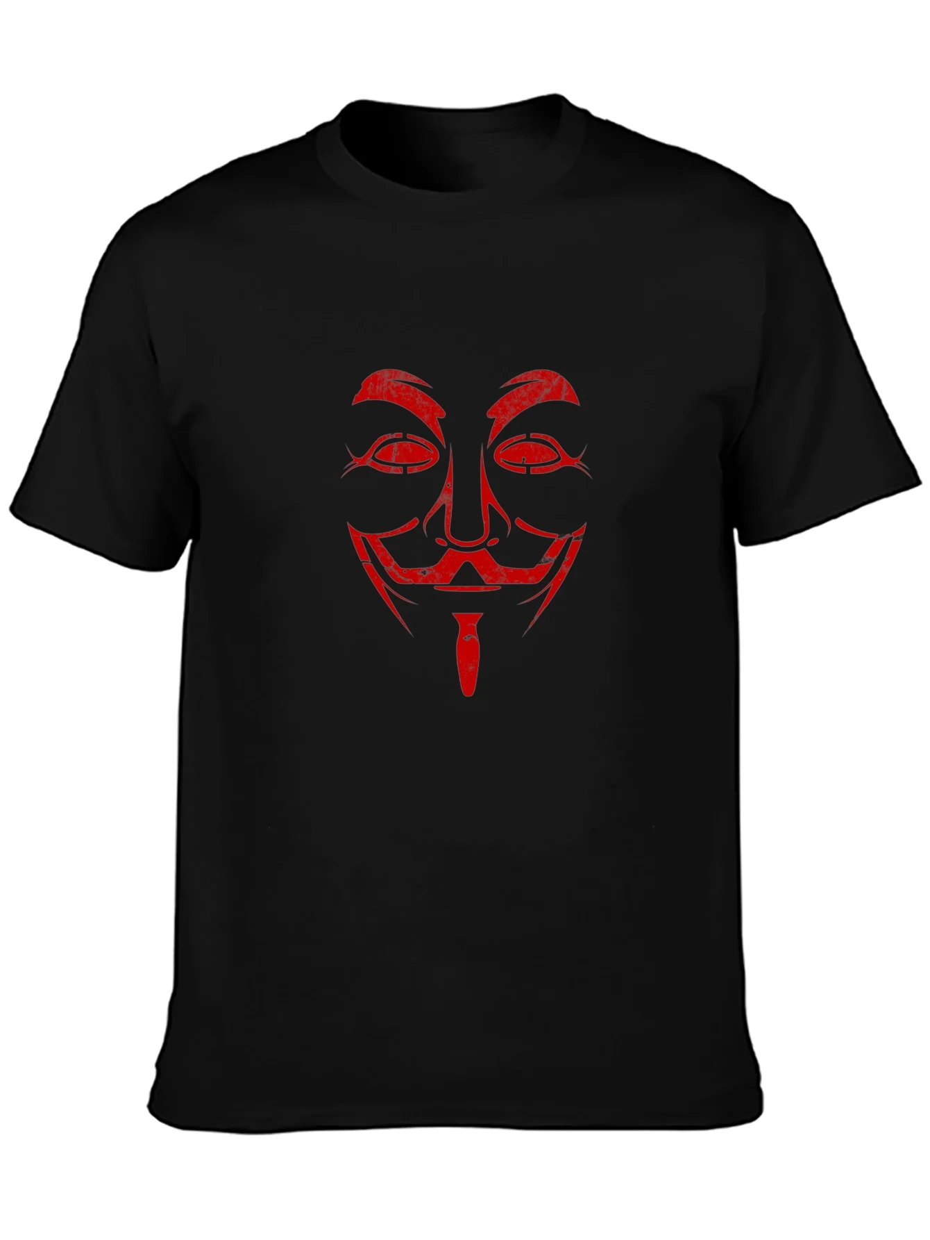Camiseta Negra con M¨¢scara Roja V de Vendetta