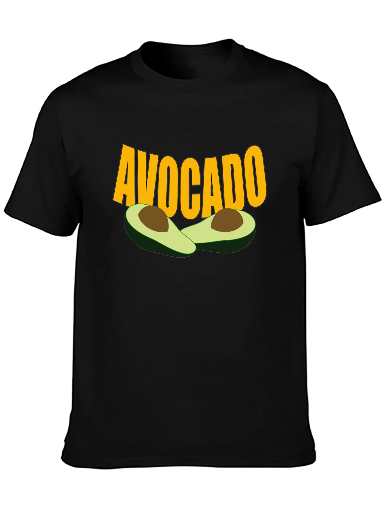 Rebbecca Avocado Graphic Tee - Black Cotton T-Shirt