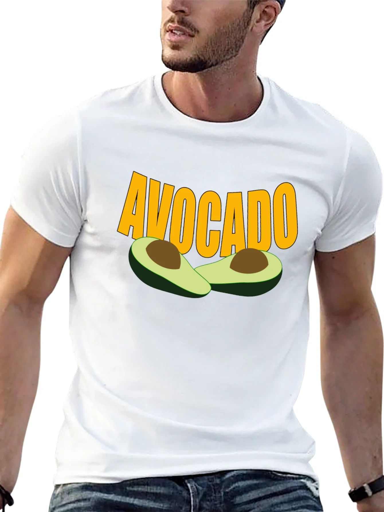 Rebbecca Avocado Graphic Tee - Black Cotton T-Shirt