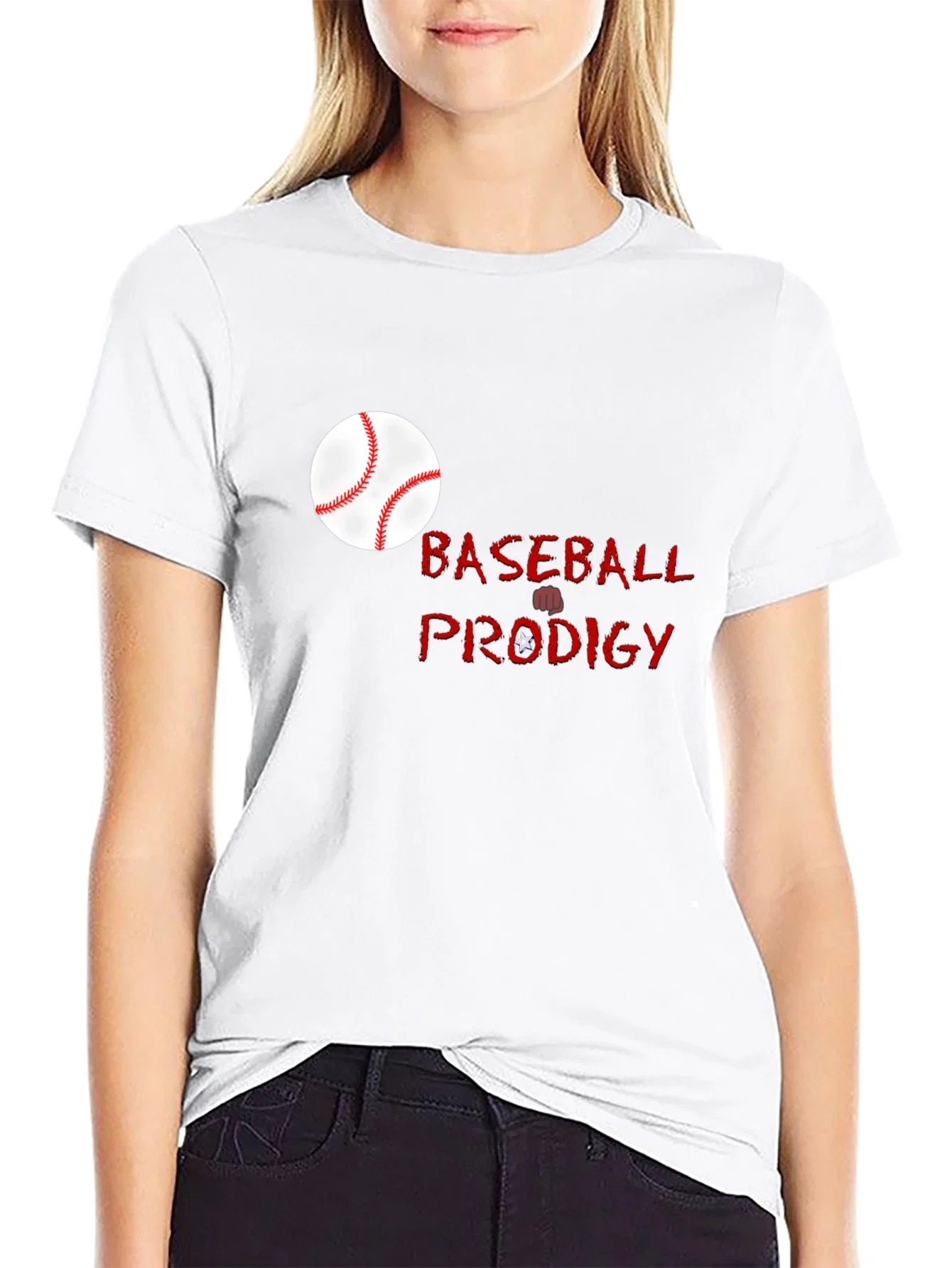 Rebbecca Baseball Prodigy Black Graphic T-Shirt