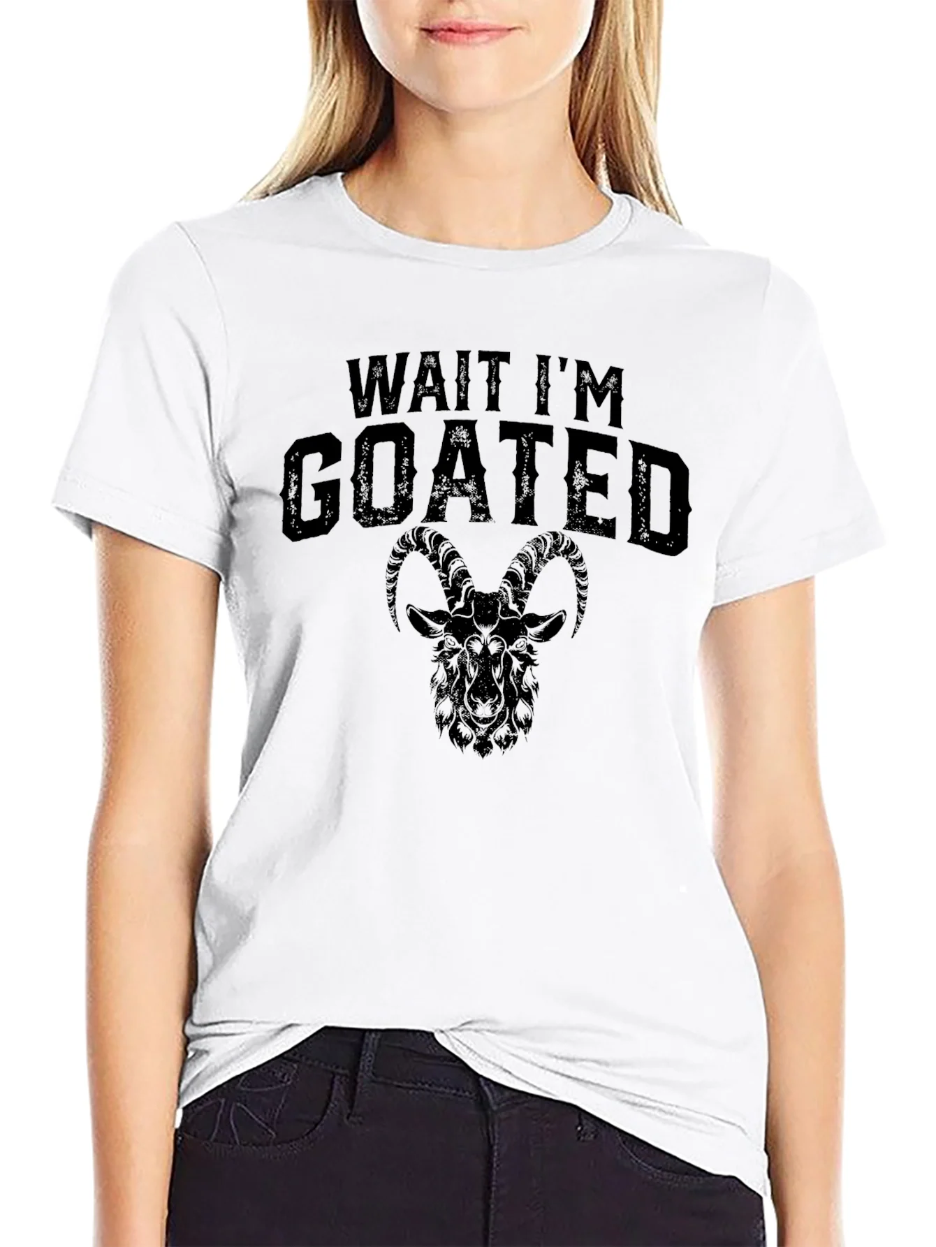 Rebbecca Wait Im Goated Black Graphic Tee