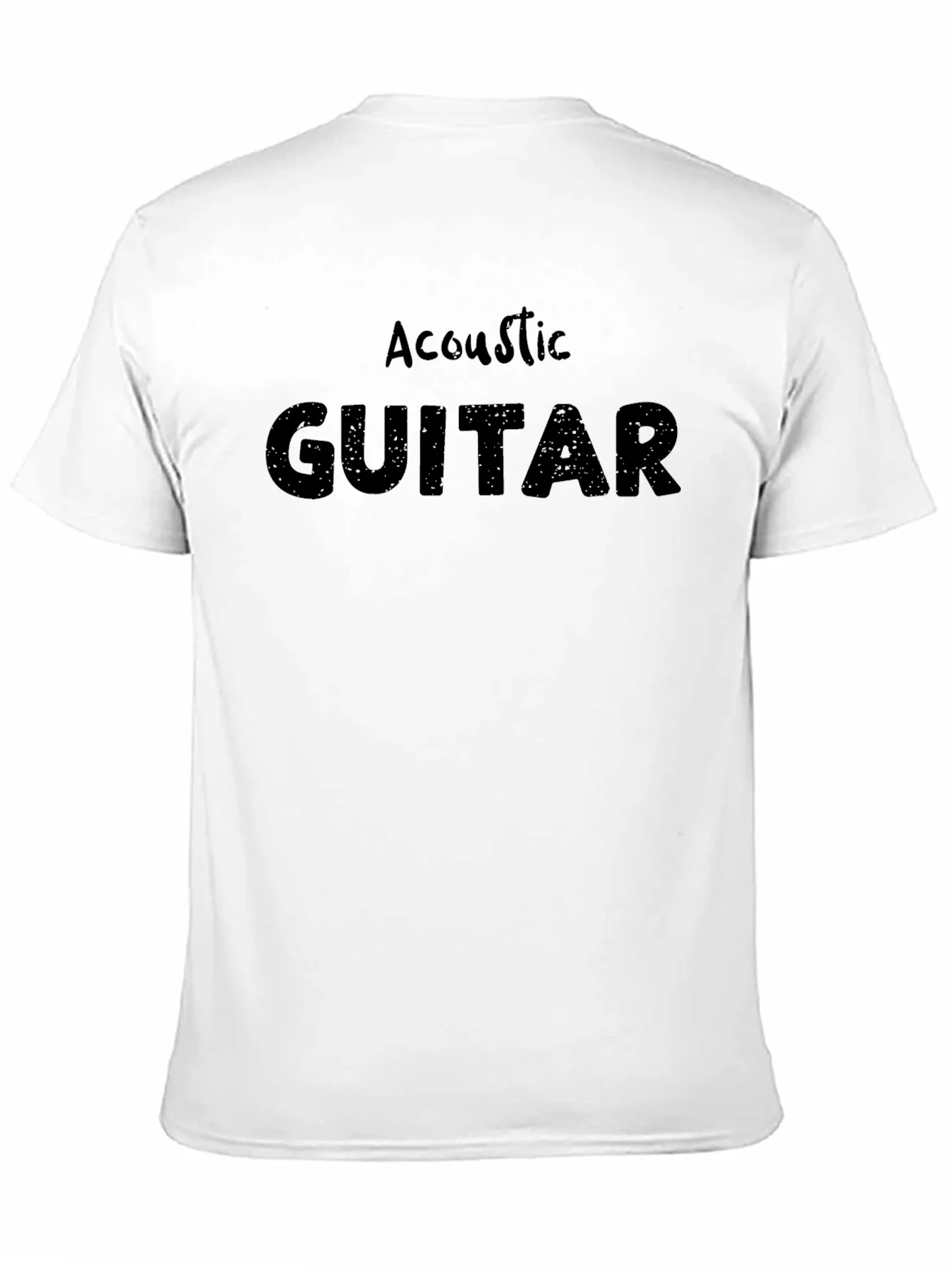 Camiseta Negra Acoustic Guitar Hombre Casual