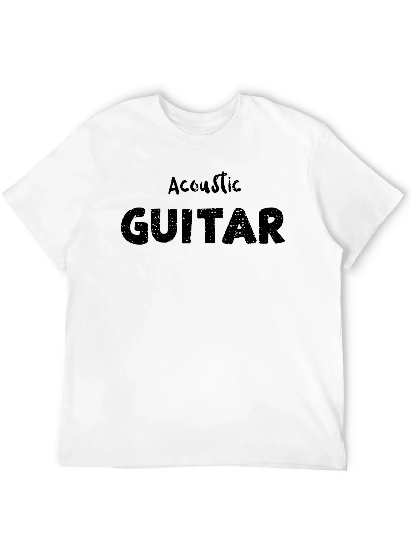 Camiseta Negra Acoustic Guitar Hombre Casual