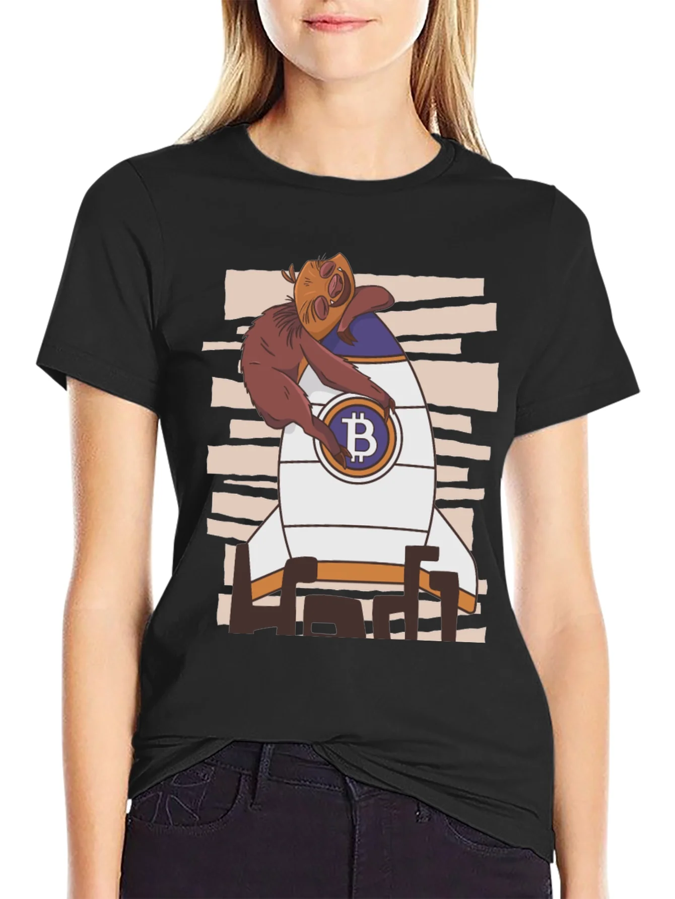 Rebbecca Bitcoin Sloth Rocket T-Shirt