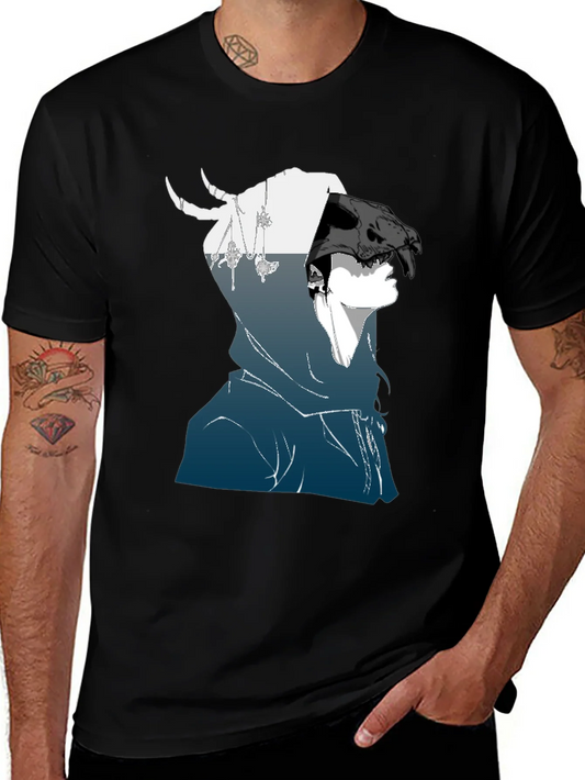 Rebbecca Hooded Skull Graphic Tee - Dark Aesthetic