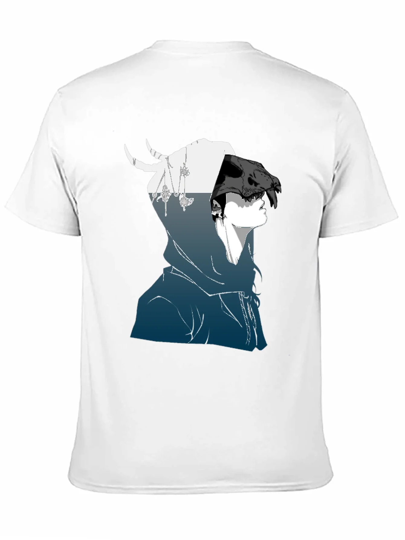 Rebbecca Hooded Skull Graphic Tee - Dark Aesthetic