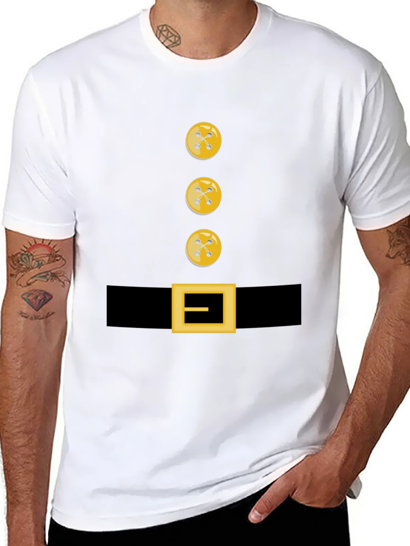 Rebbecca Novelty Button and Belt Graphic T-Shirt