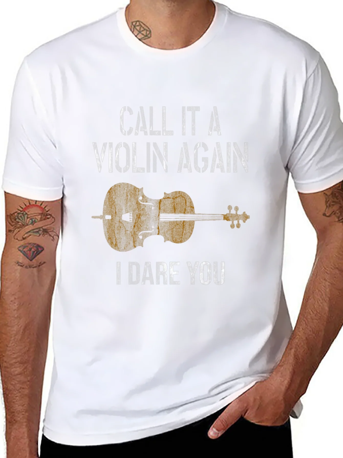 Camiseta Negra con Dise?o de Violonchelo I Dare You