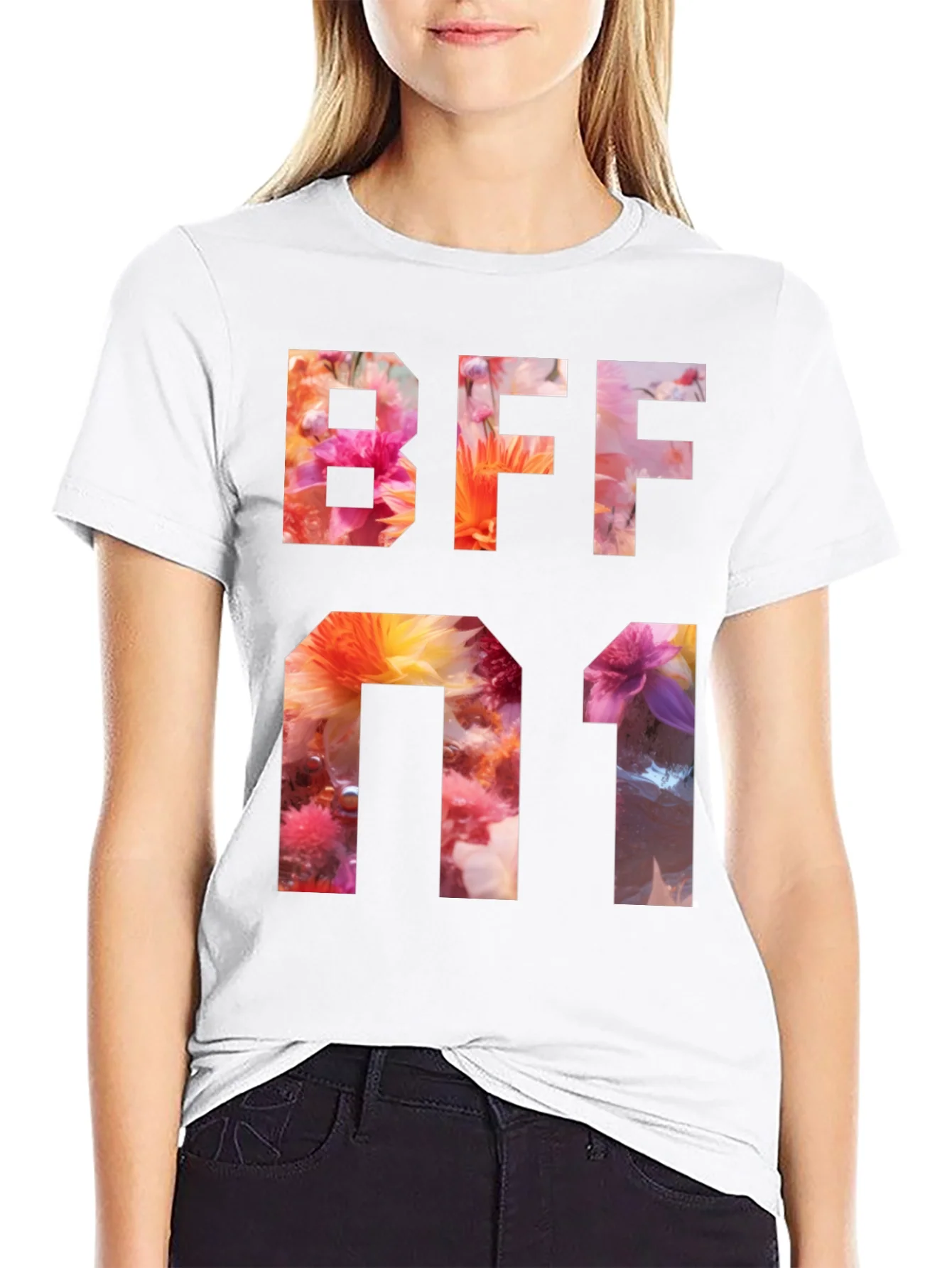 Camiseta BFF #1 Floral - Dise?o Exclusivo