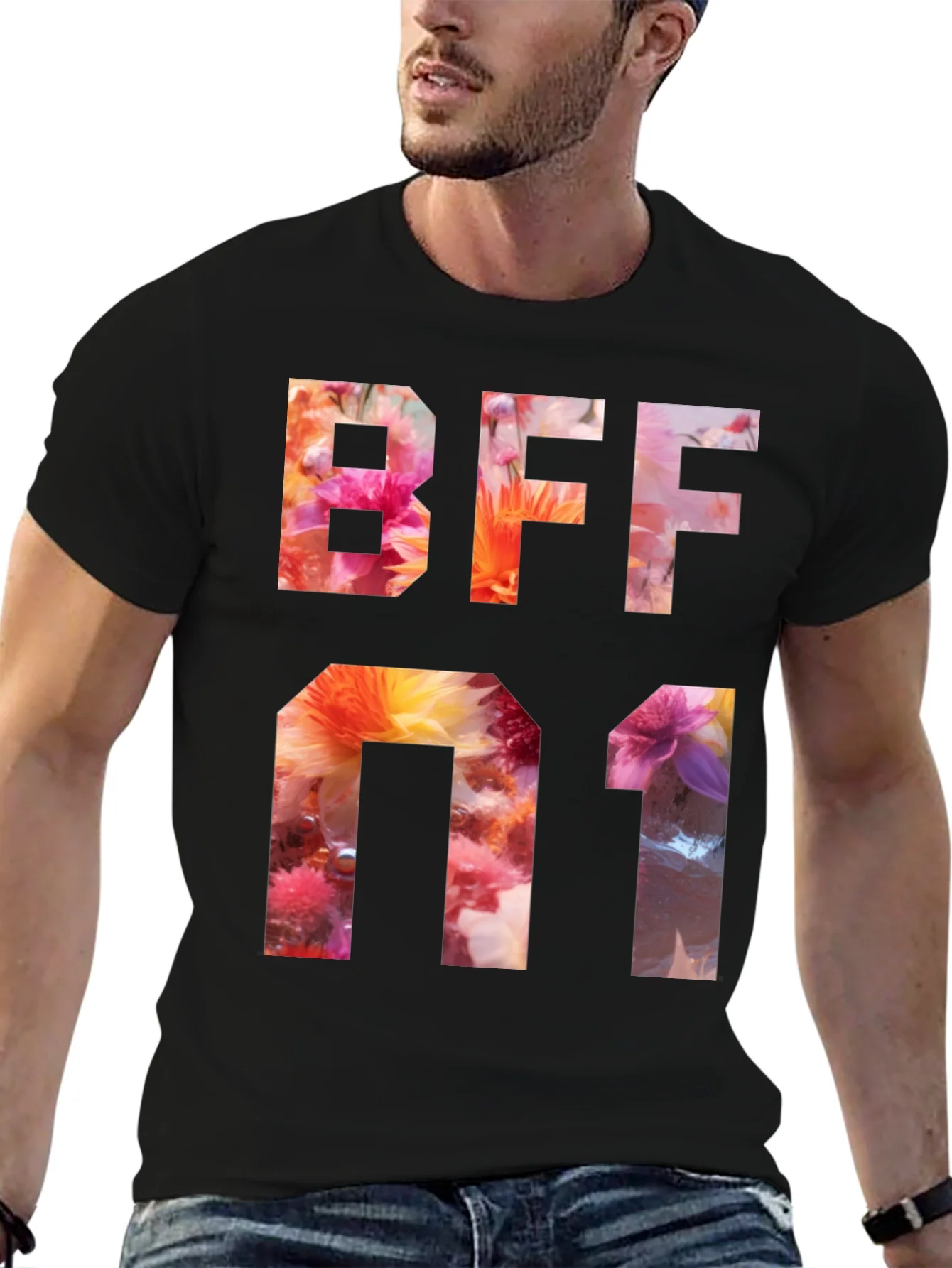 Camiseta BFF #1 Floral - Dise?o Exclusivo