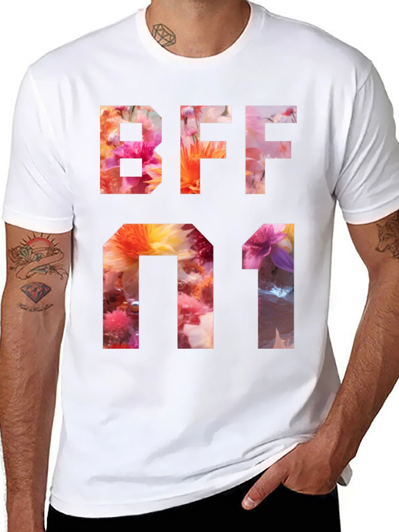 Camiseta BFF #1 Floral - Dise?o Exclusivo