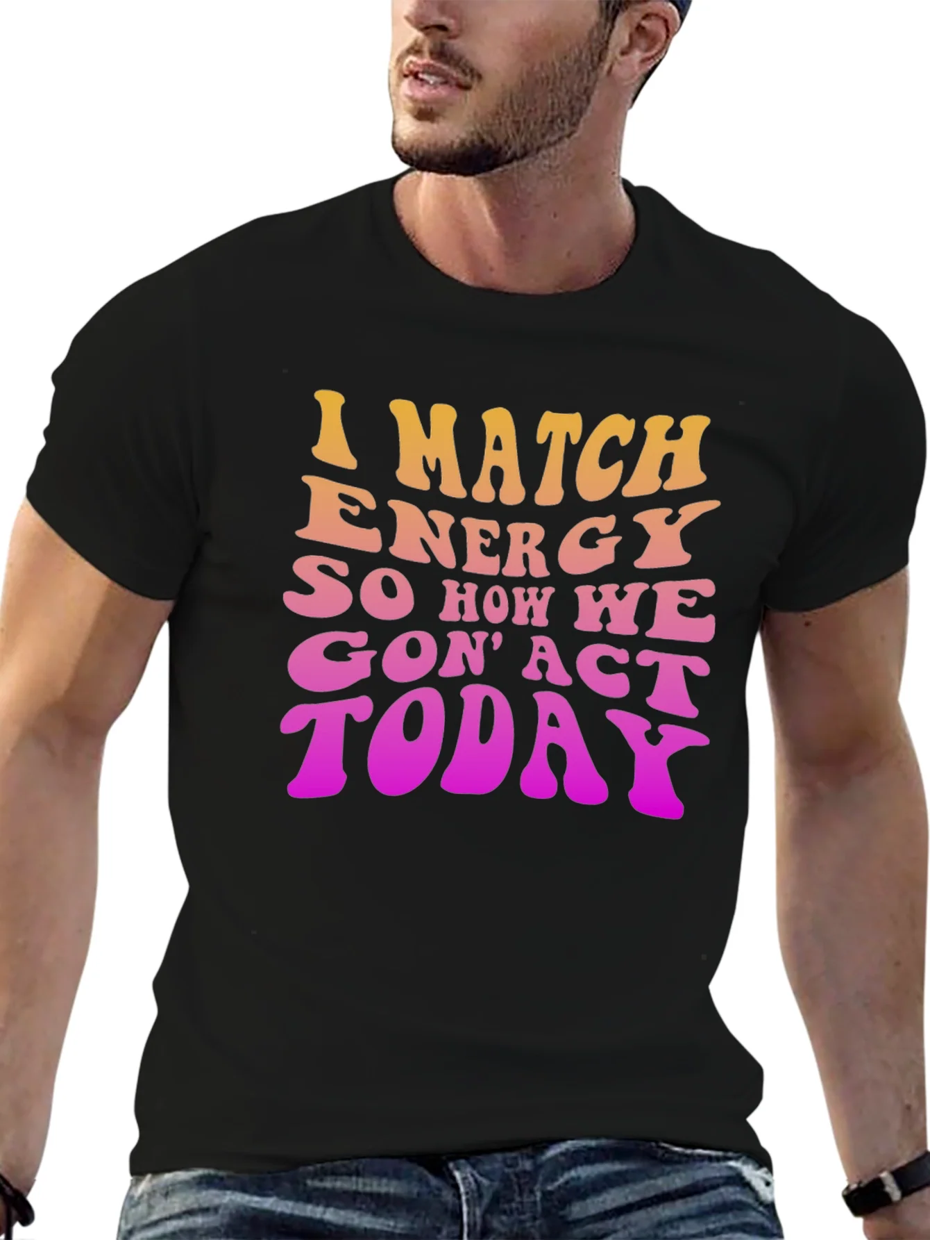 Camiseta Negra con Dise?o I Match Energy