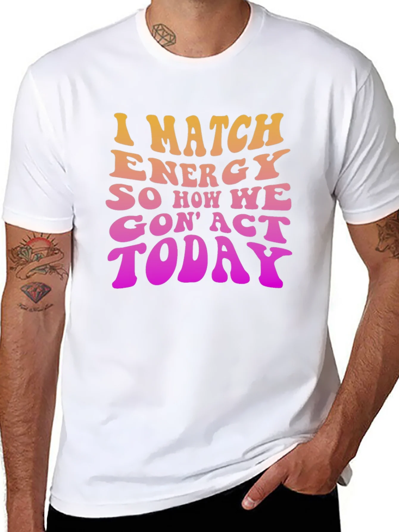 Camiseta Negra con Dise?o I Match Energy