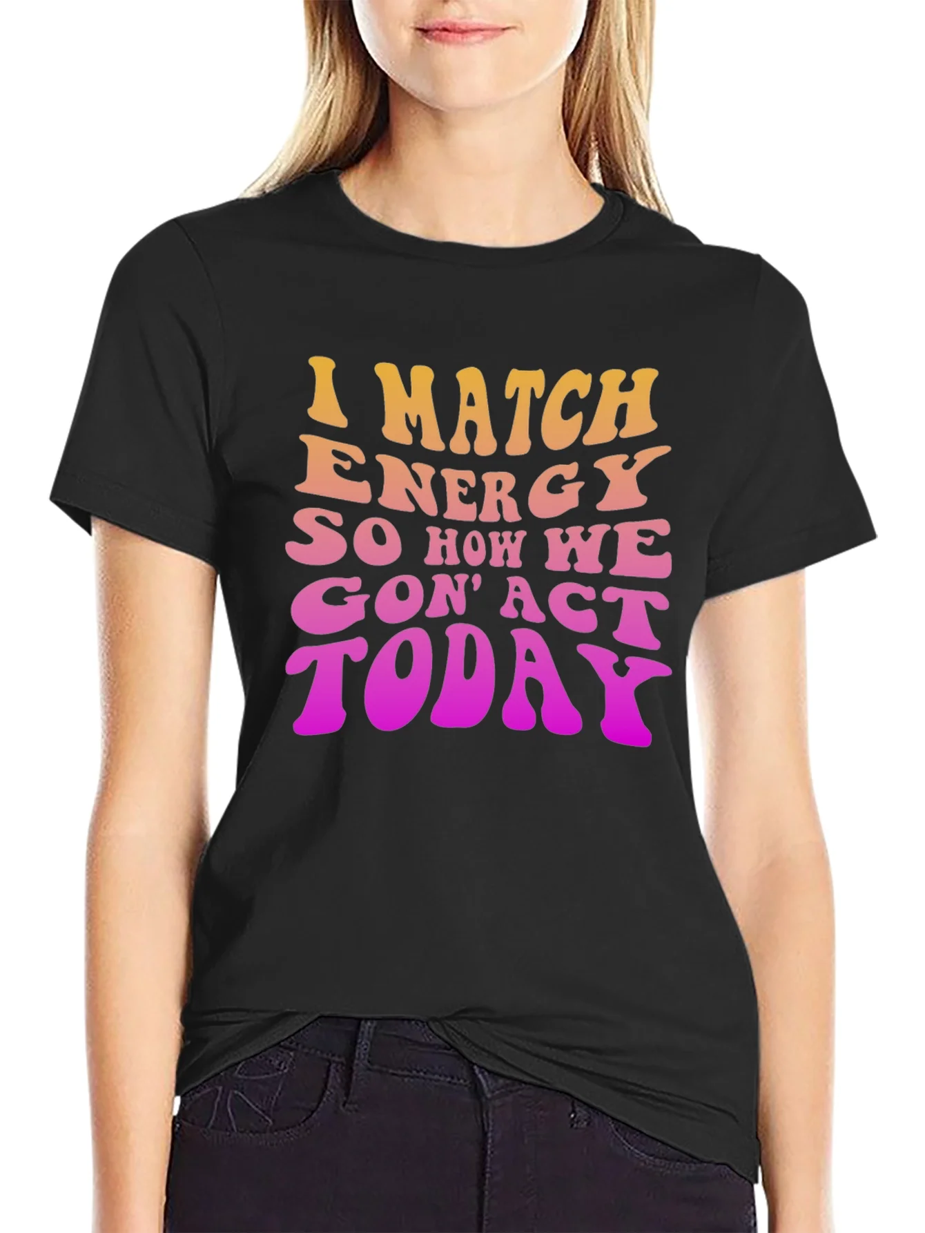Camiseta Negra con Dise?o I Match Energy