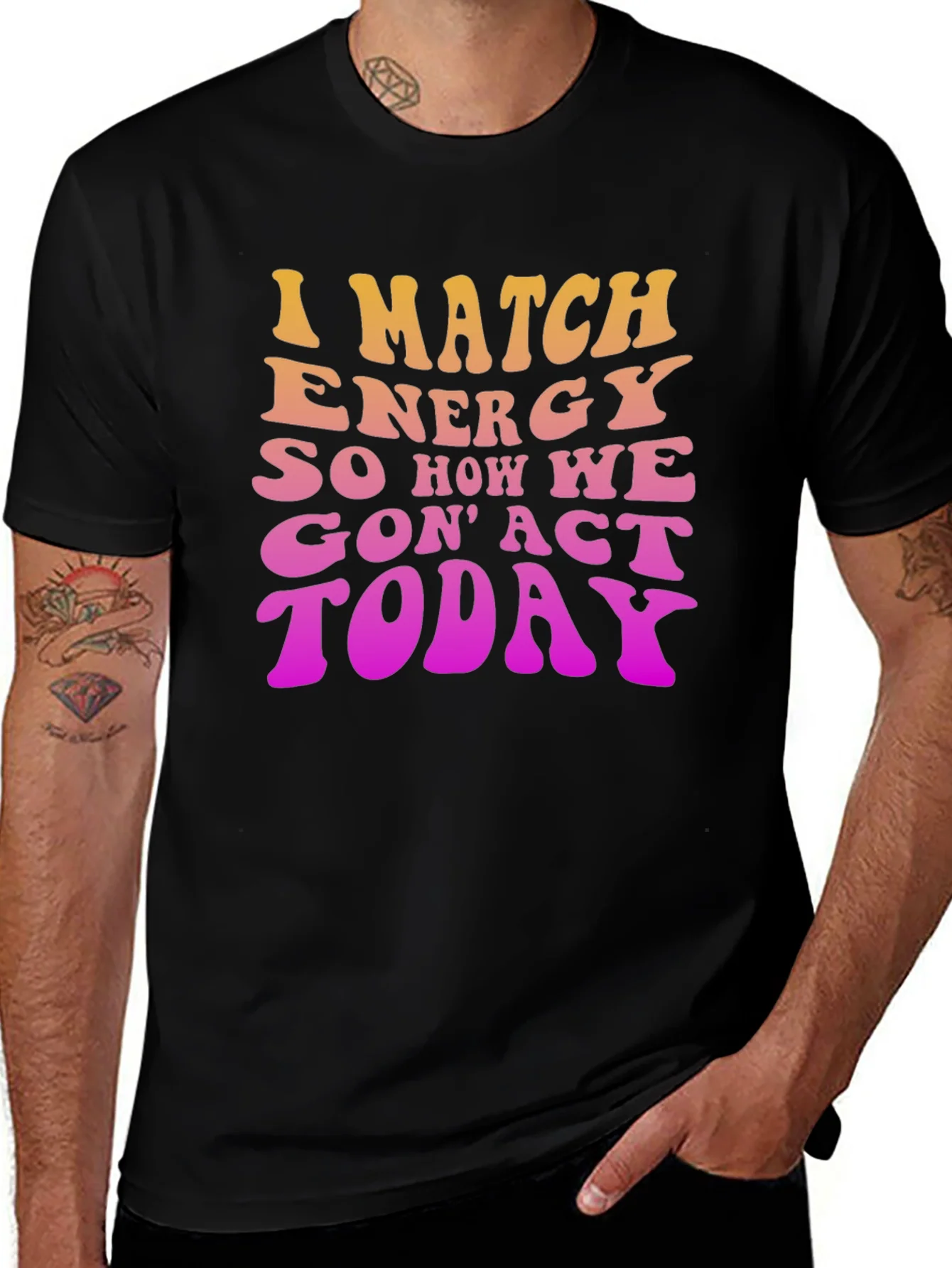 Camiseta Negra con Dise?o I Match Energy