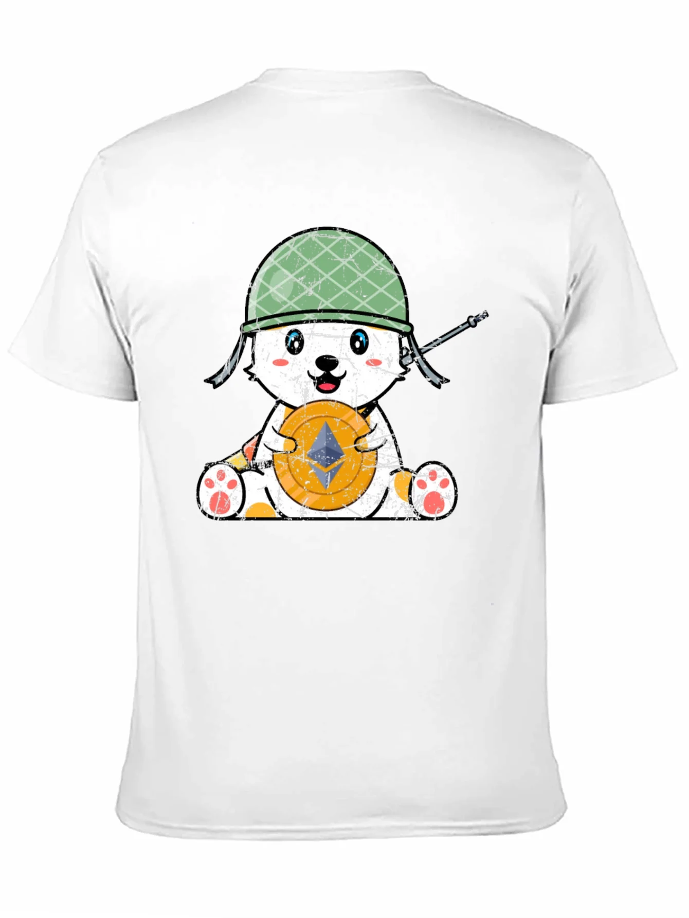 Camiseta Negra con Dise?o de Oso Militar Crypto