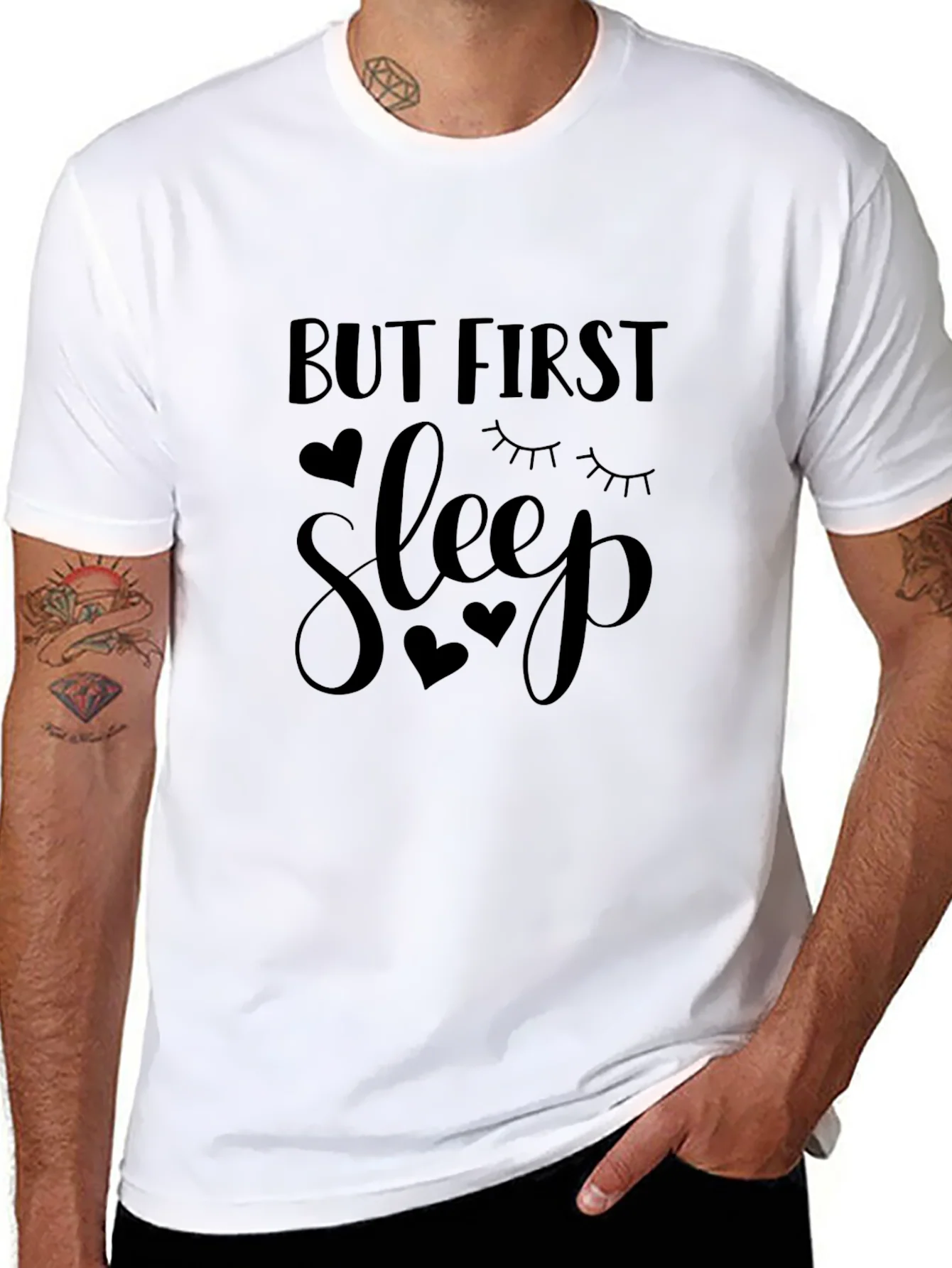 Rebbecca But First Sleep Black Graphic Tee