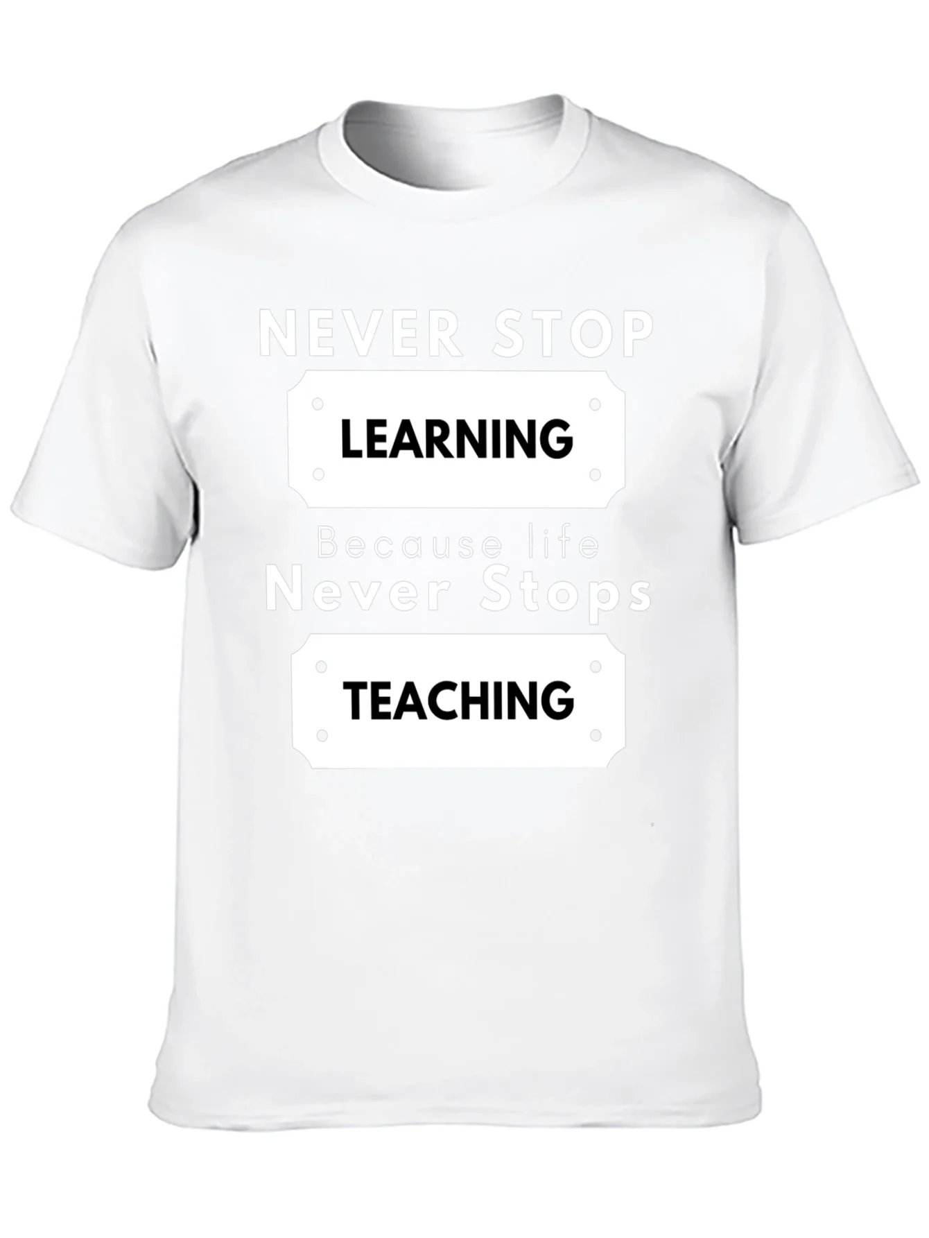 Rebbecca Never Stop Learning Black Graphic T-Shirt