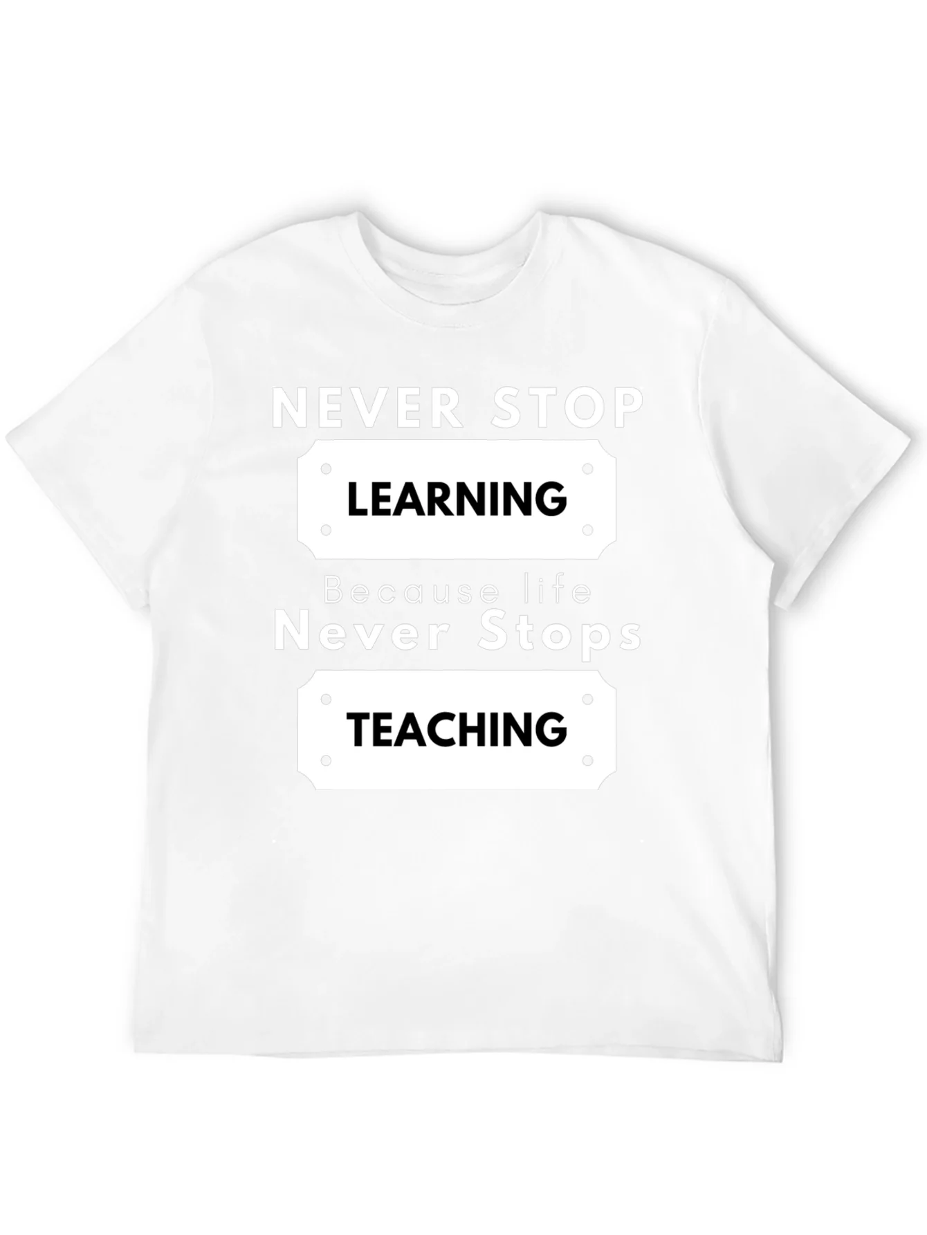 Rebbecca Never Stop Learning Black Graphic T-Shirt