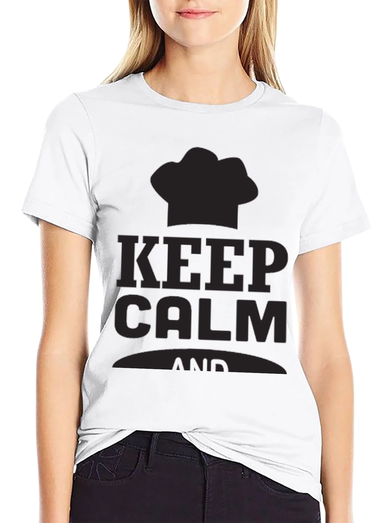 Rebbecca Keep Calm Chef T-Shirt - Black